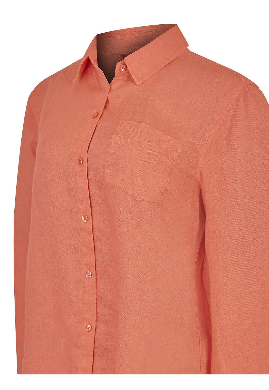 Blusa Lino Orgánico Naranja Lirio Mujer -3