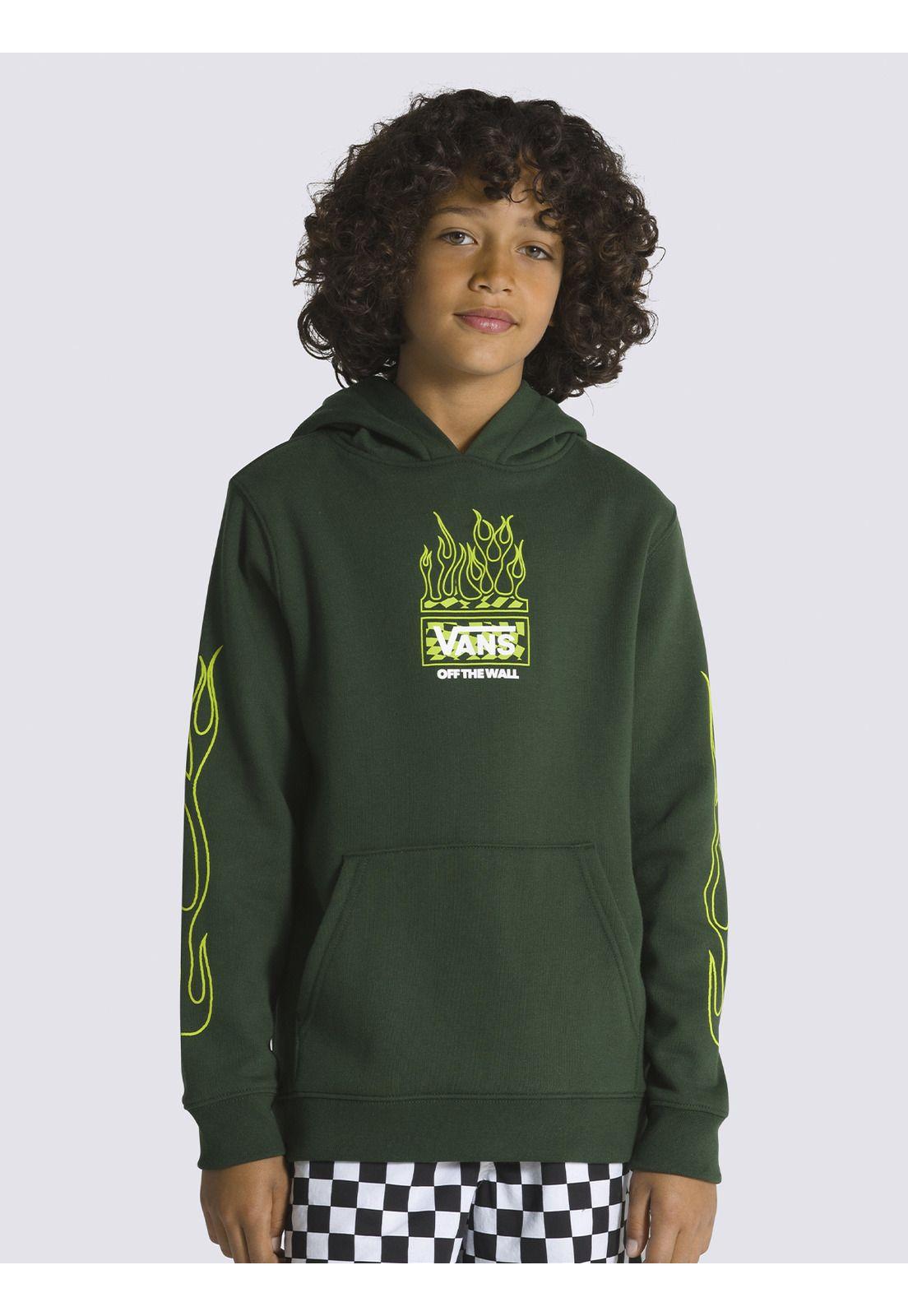 Polerón Neon Flames Po Verde Niño-0