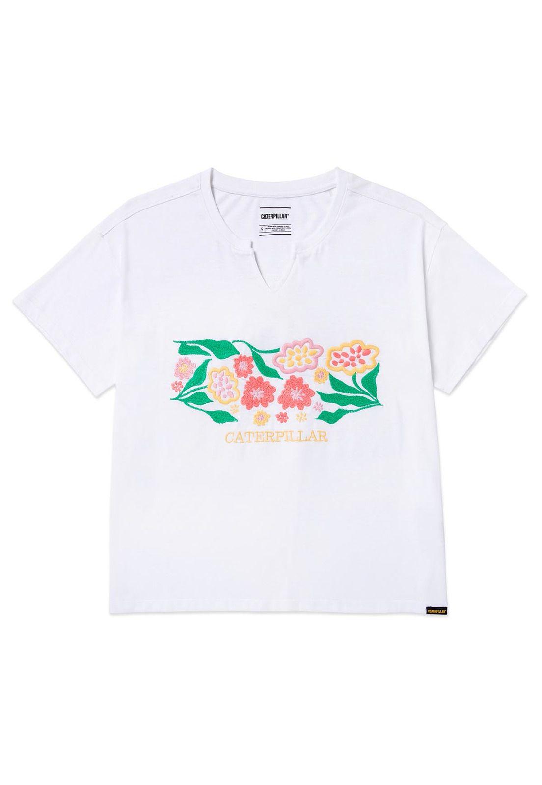Polera Notch Ne Embroidered Floral 3 Mujer Blanca-0