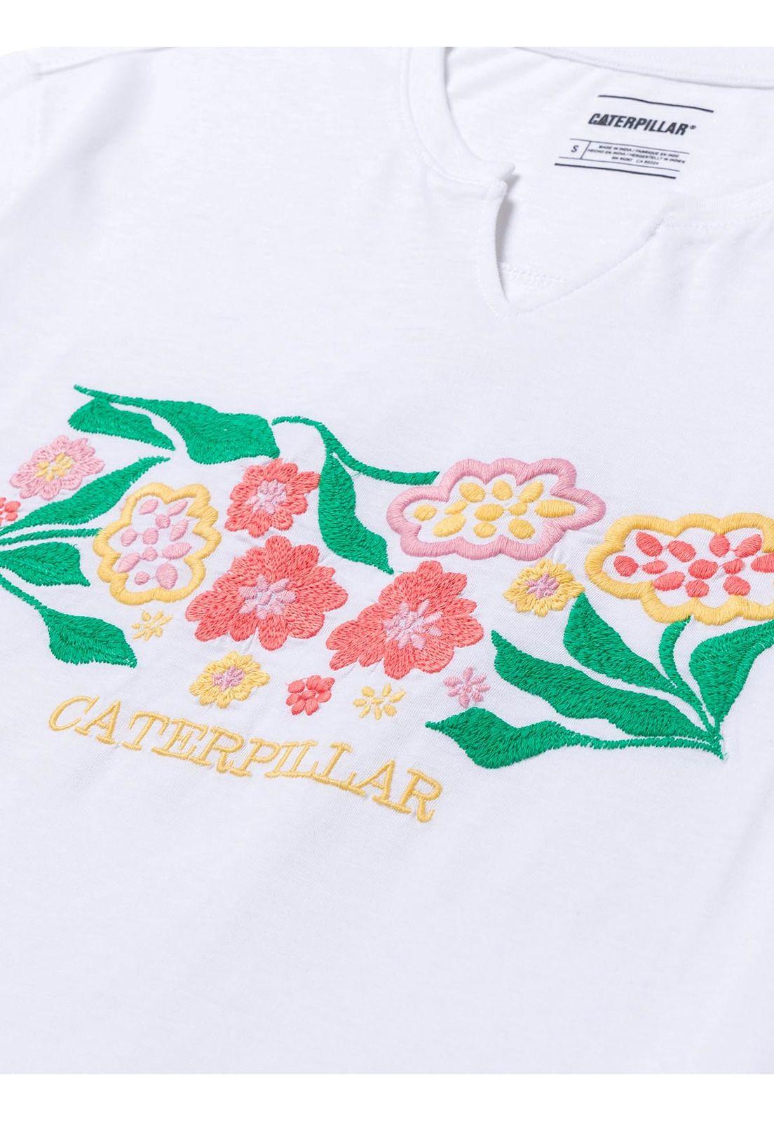 Polera Notch Ne Embroidered Floral 3 Mujer Blanca-4