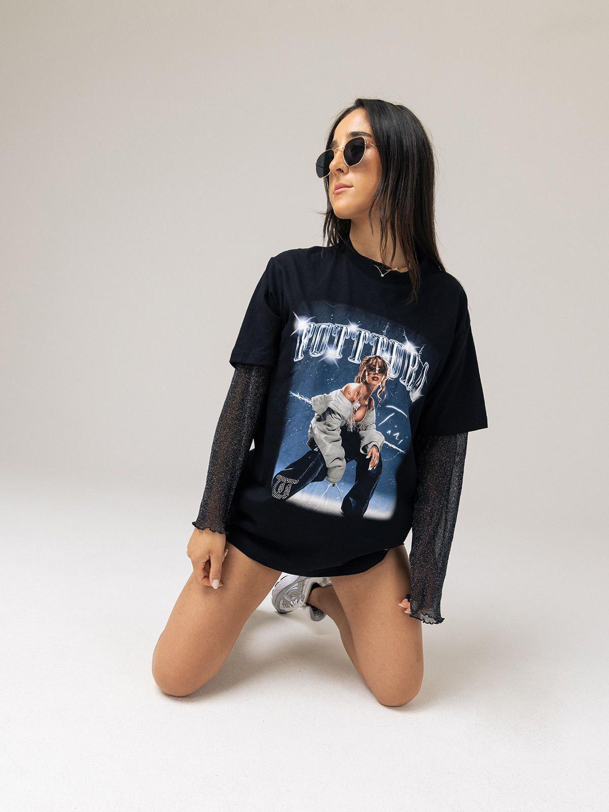 Polera Oversized TINI Unisex Negra- FUTTTURA-3