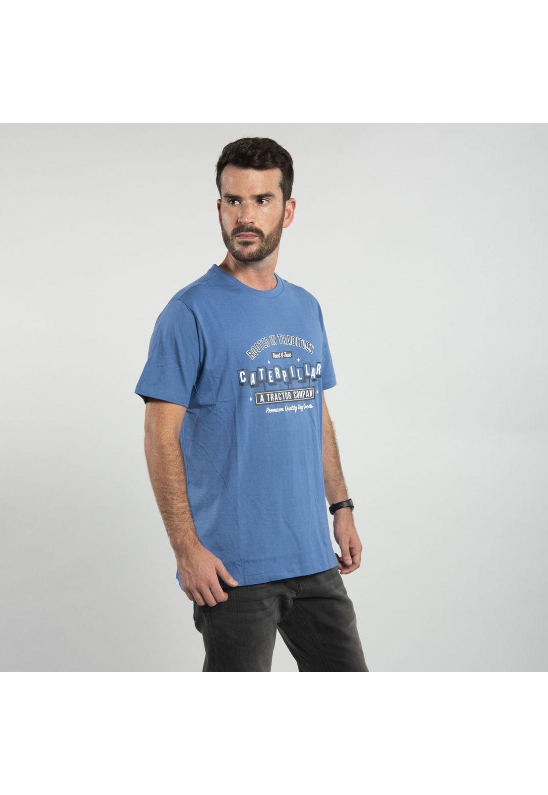 Polera M/C Hombre Fdtn Caterpillar Gho Azul-1