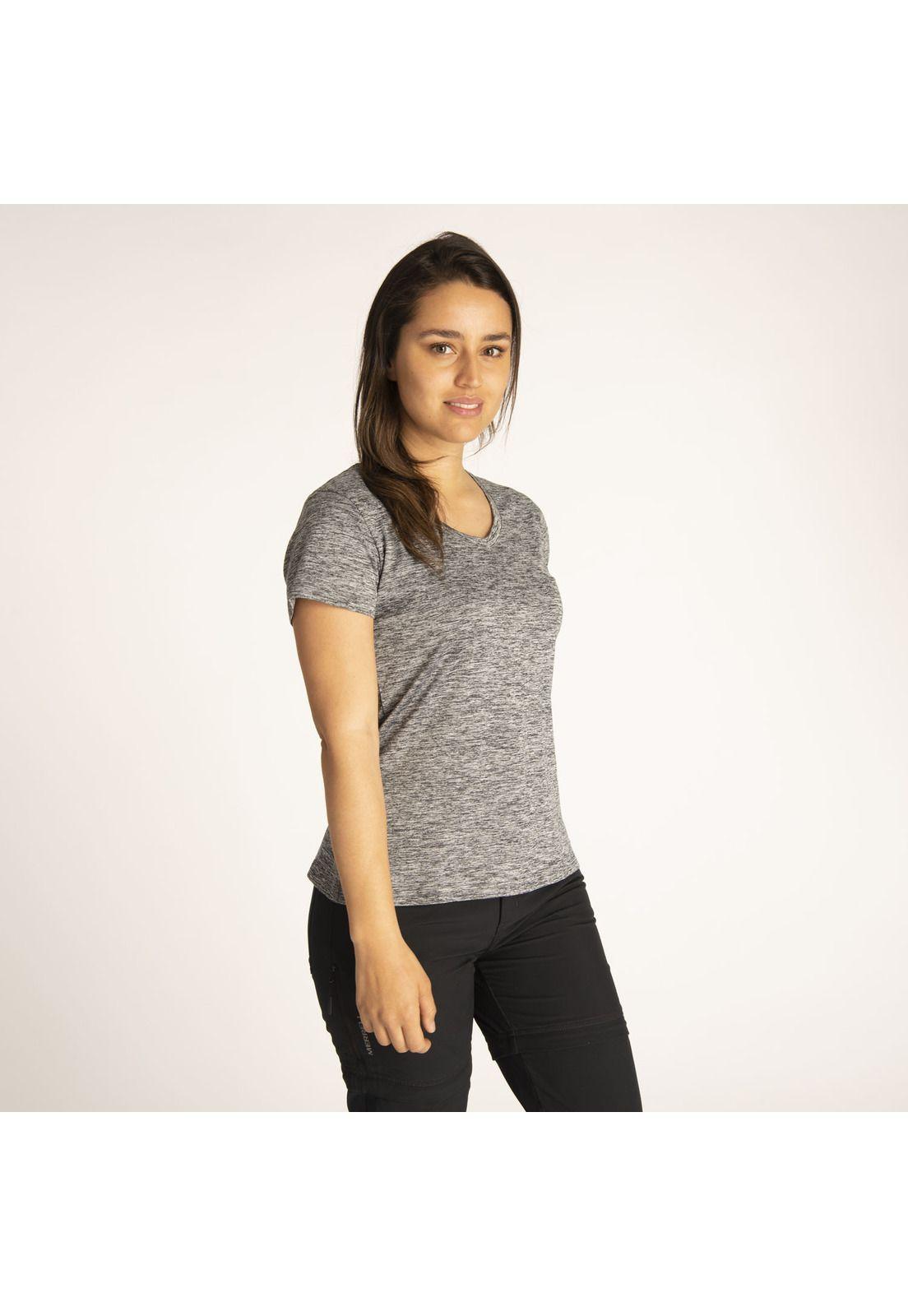 Polera M/C Mujer W Tech Shirt Gris-0