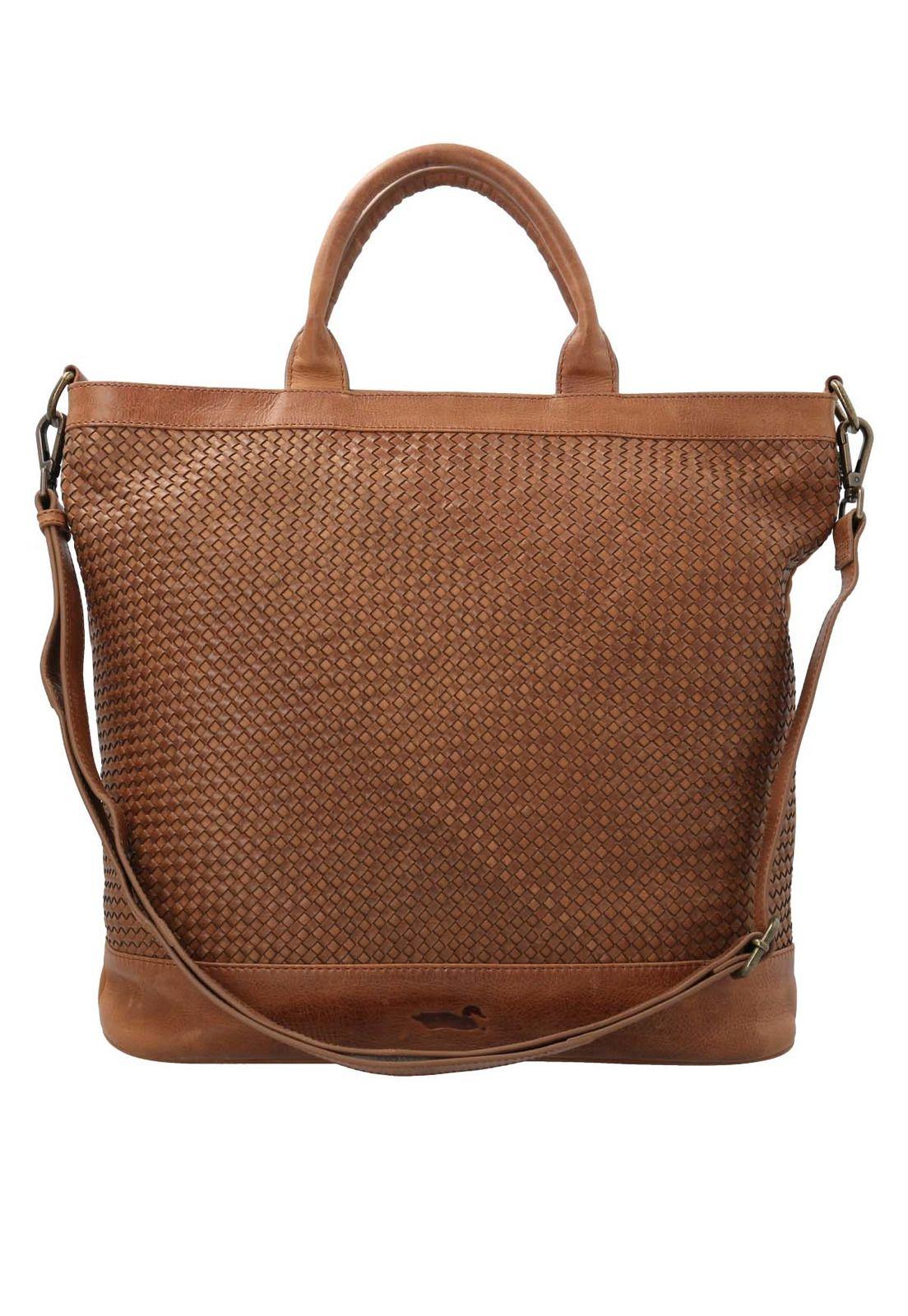Cartera Cuero Mujer Fd Braid Tote Tan-3