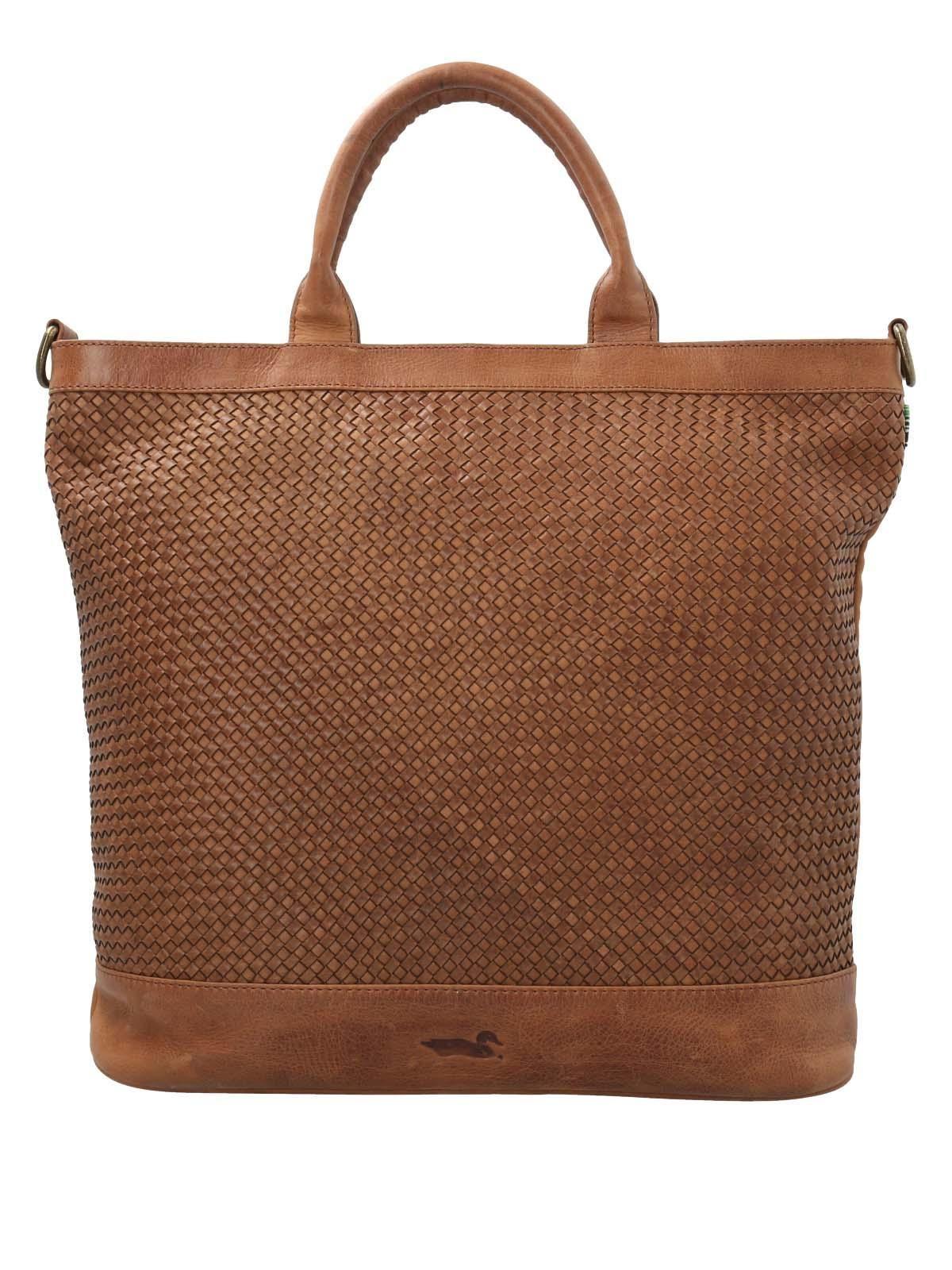 Cartera Cuero Mujer Fd Braid Tote Tan-0