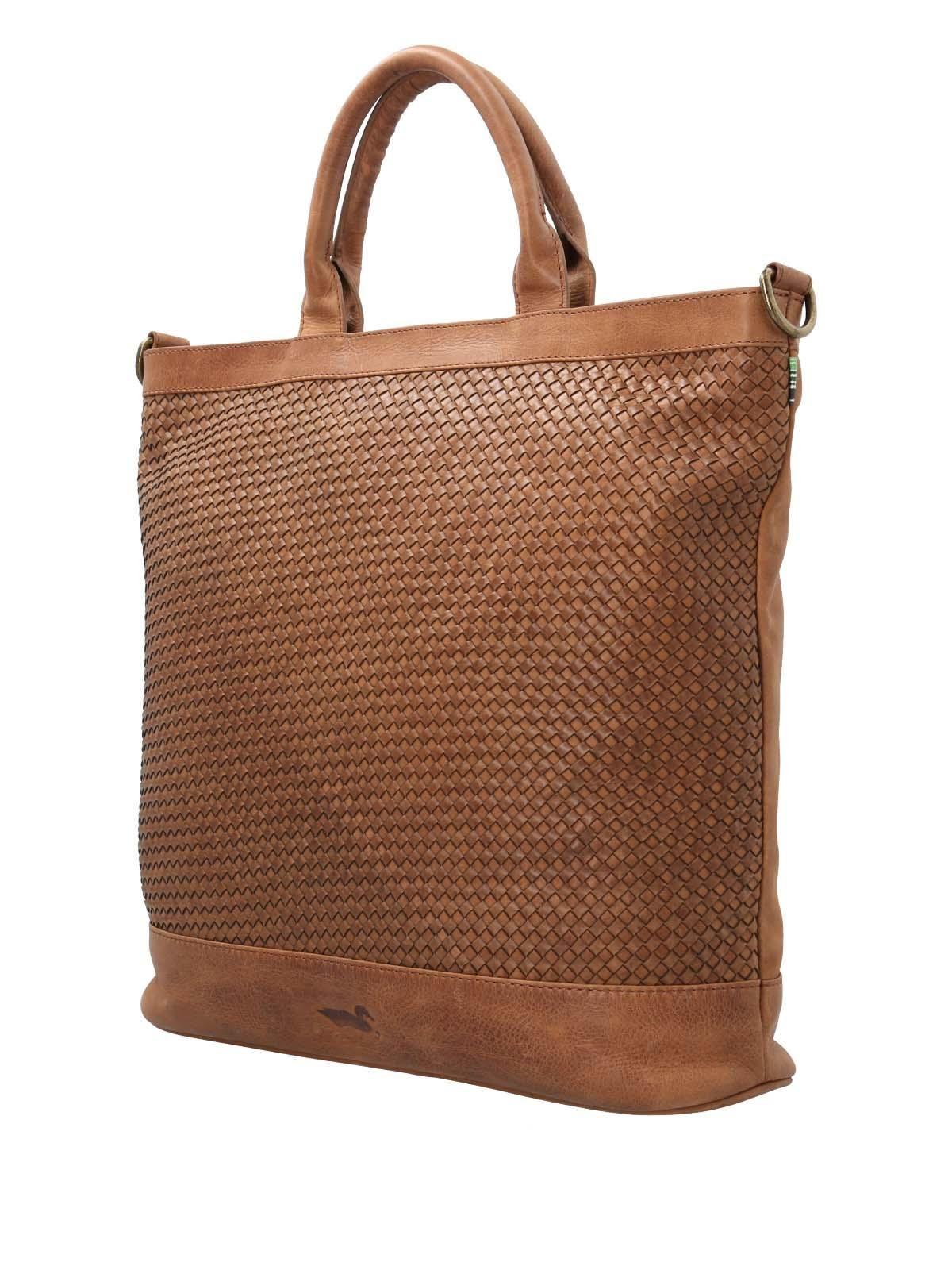 Cartera Cuero Mujer Fd Braid Tote Tan-1