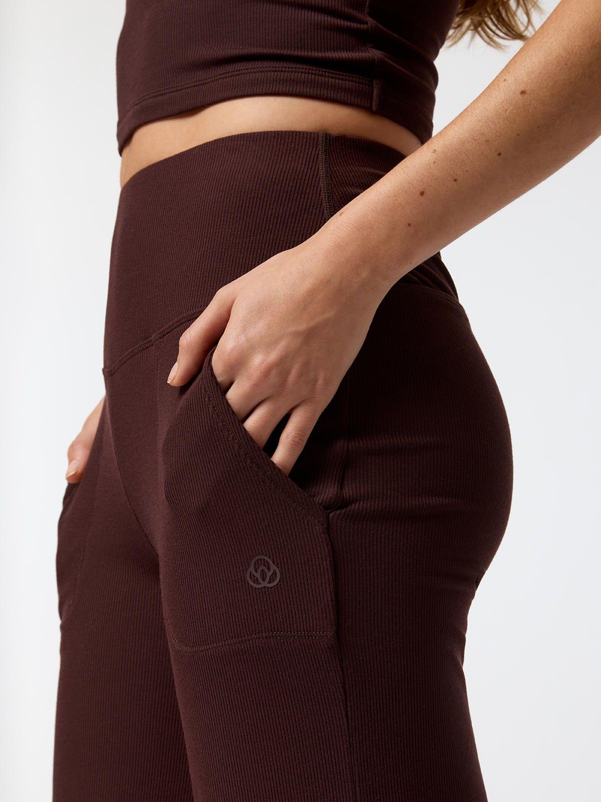 Pantalón Rib Modal Rec Café Mujer-3