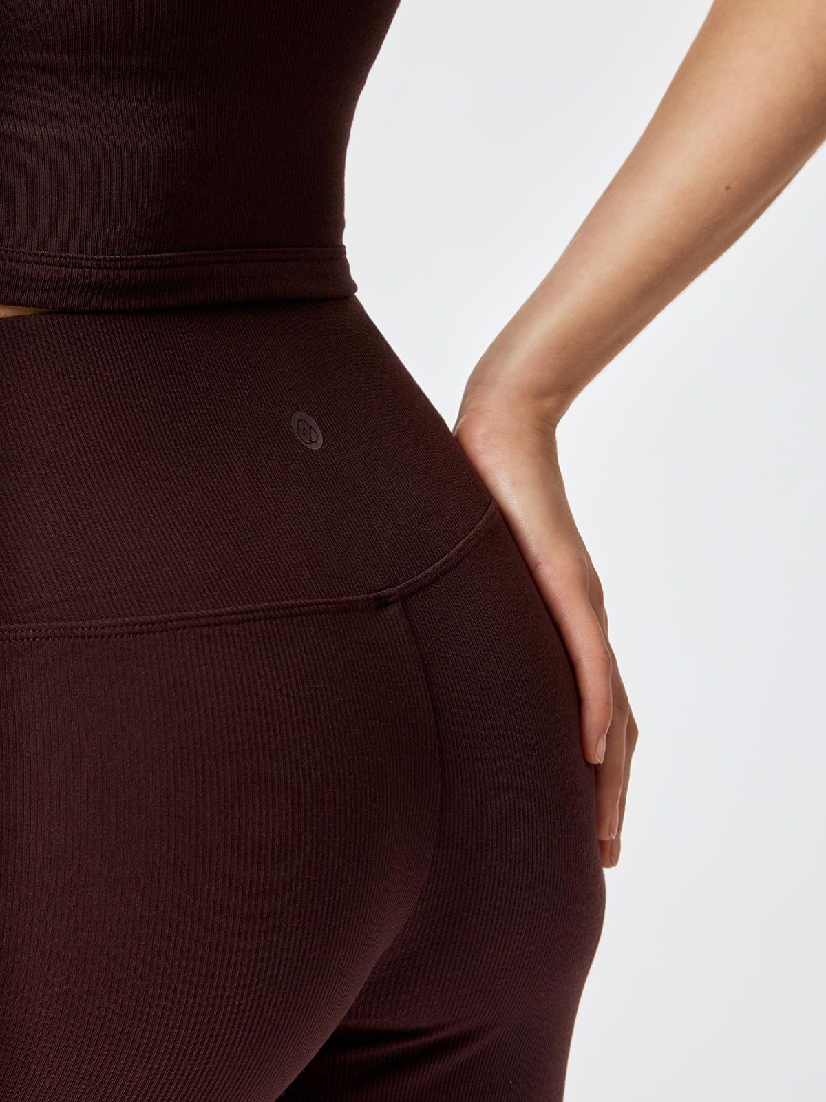 Pantalón Rib Modal Rec Café Mujer-5