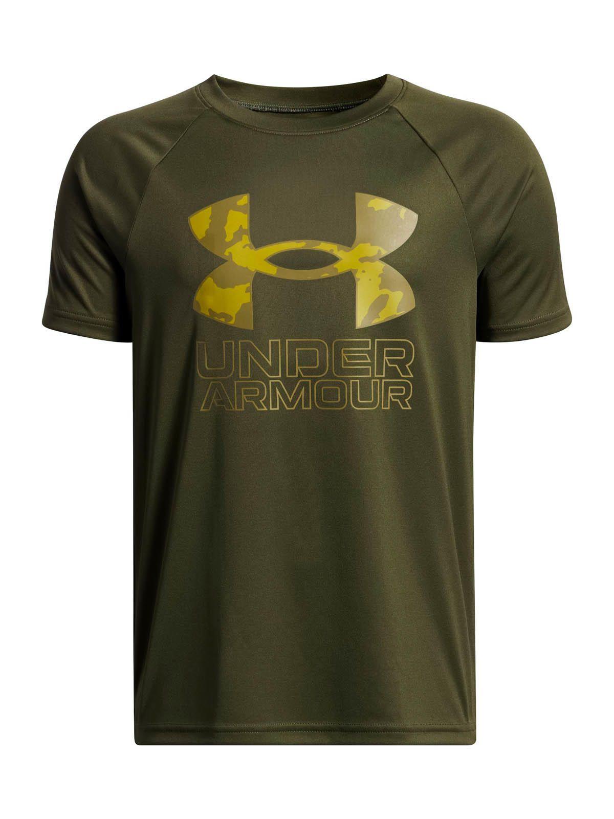 Polera Manga Corta Training  Niño Tech Hybrid print Verde -0