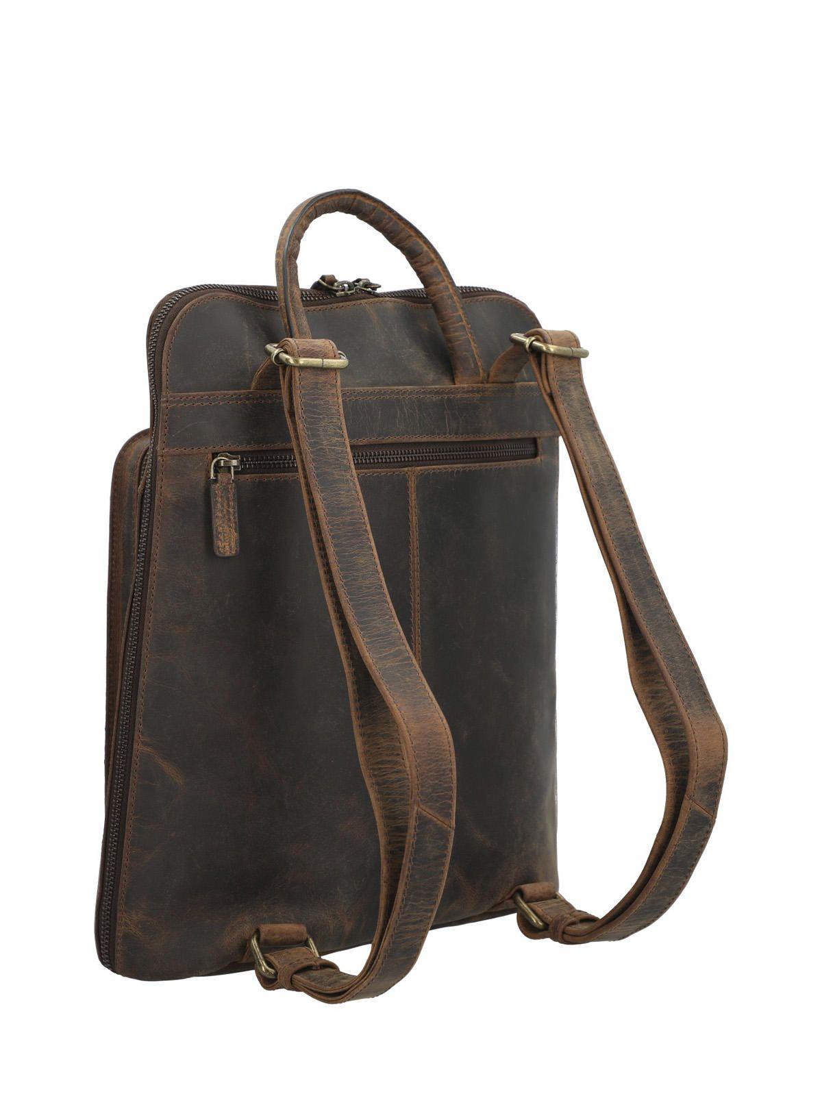Mochila Cuero Mujer Oh Lily Backpack Café-3