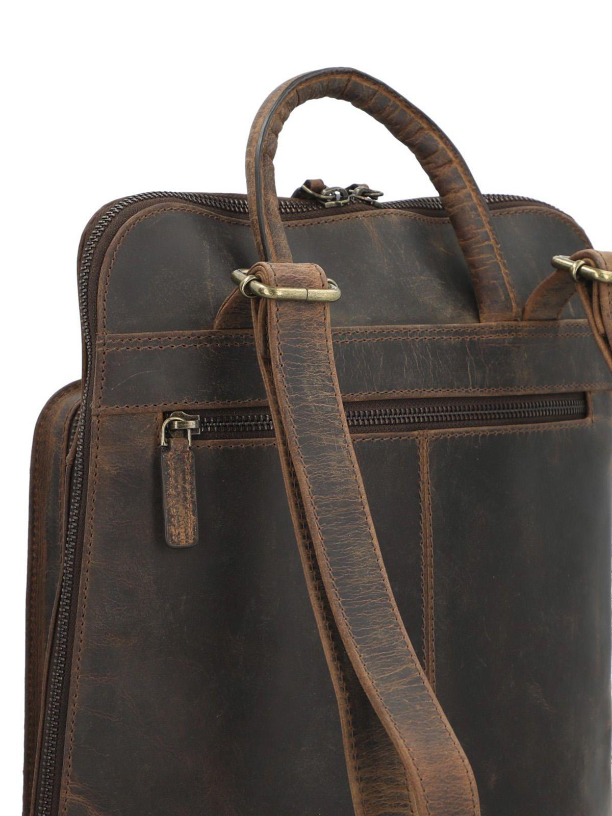 Mochila Cuero Mujer Oh Lily Backpack Café-5