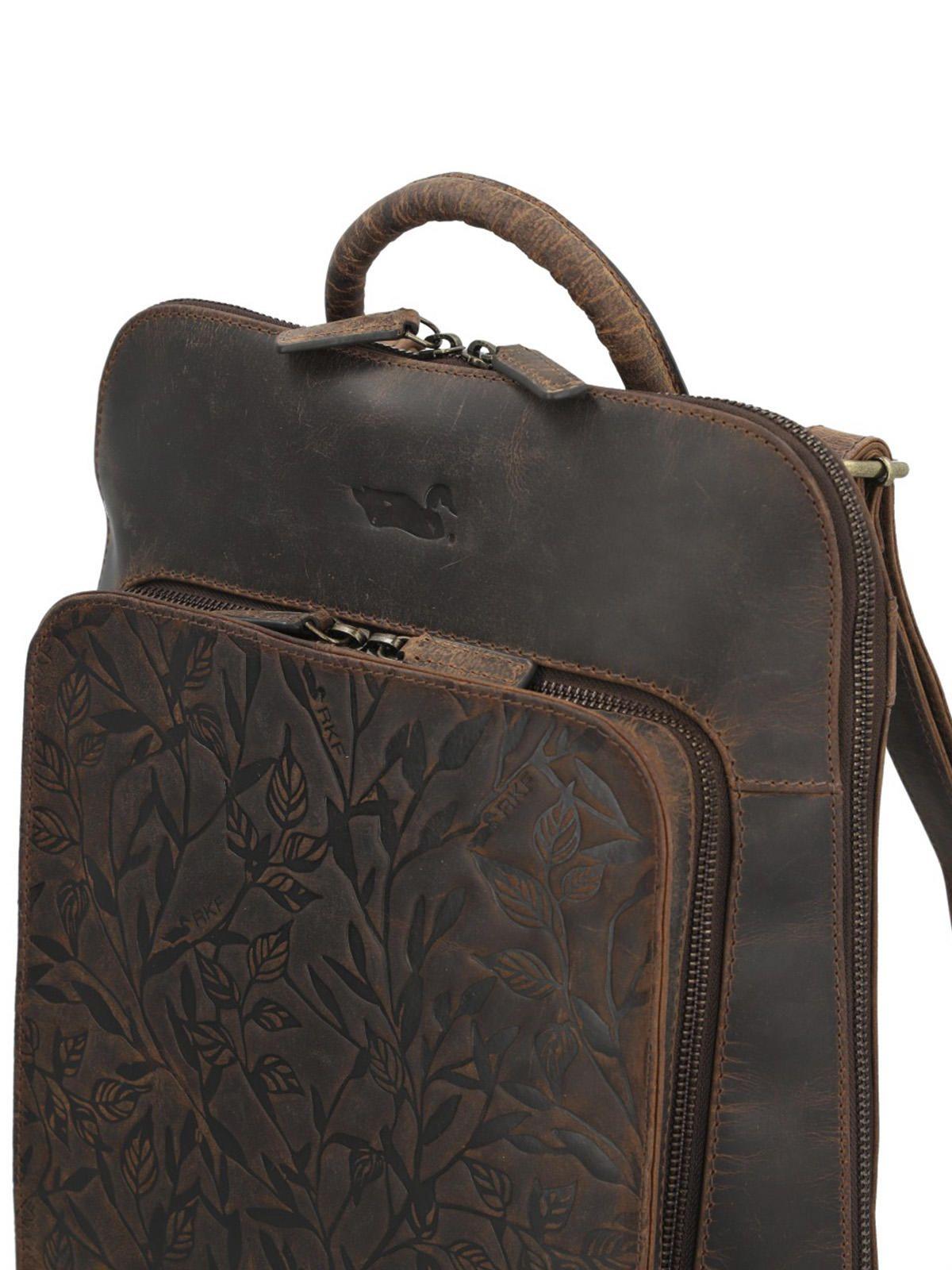 Mochila Cuero Mujer Oh Lily Backpack Café-6