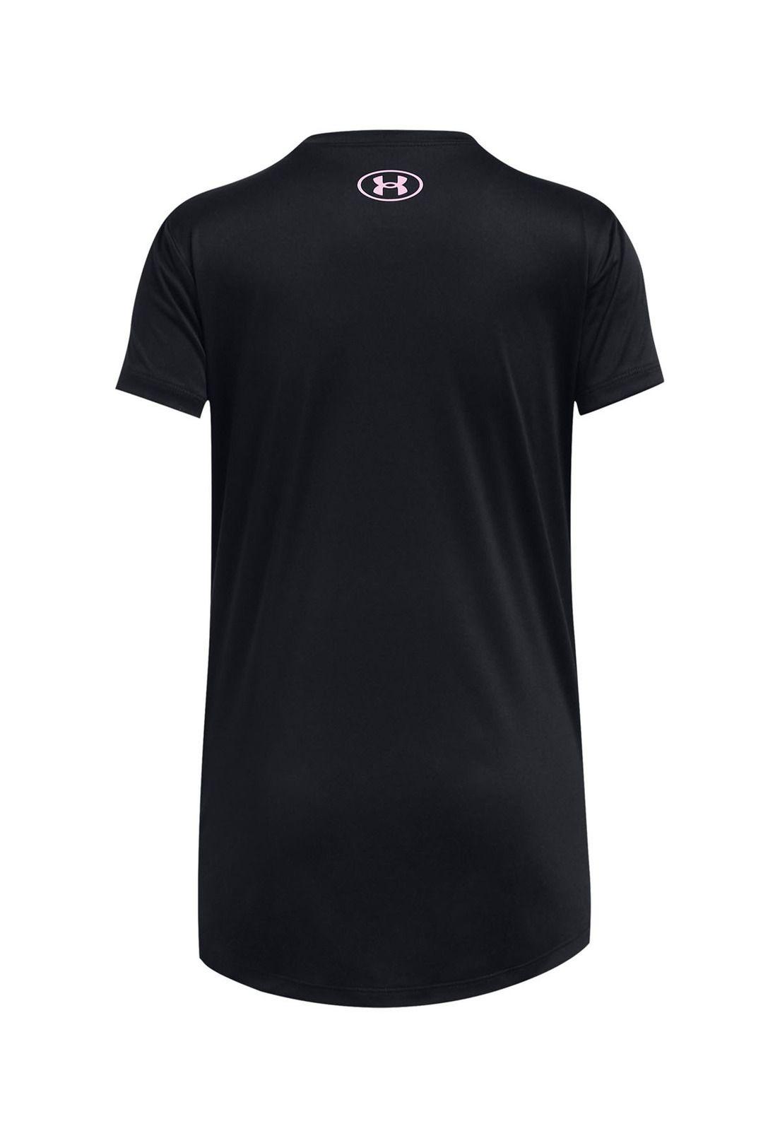 Polera manga corta Tech para niña Negro-1