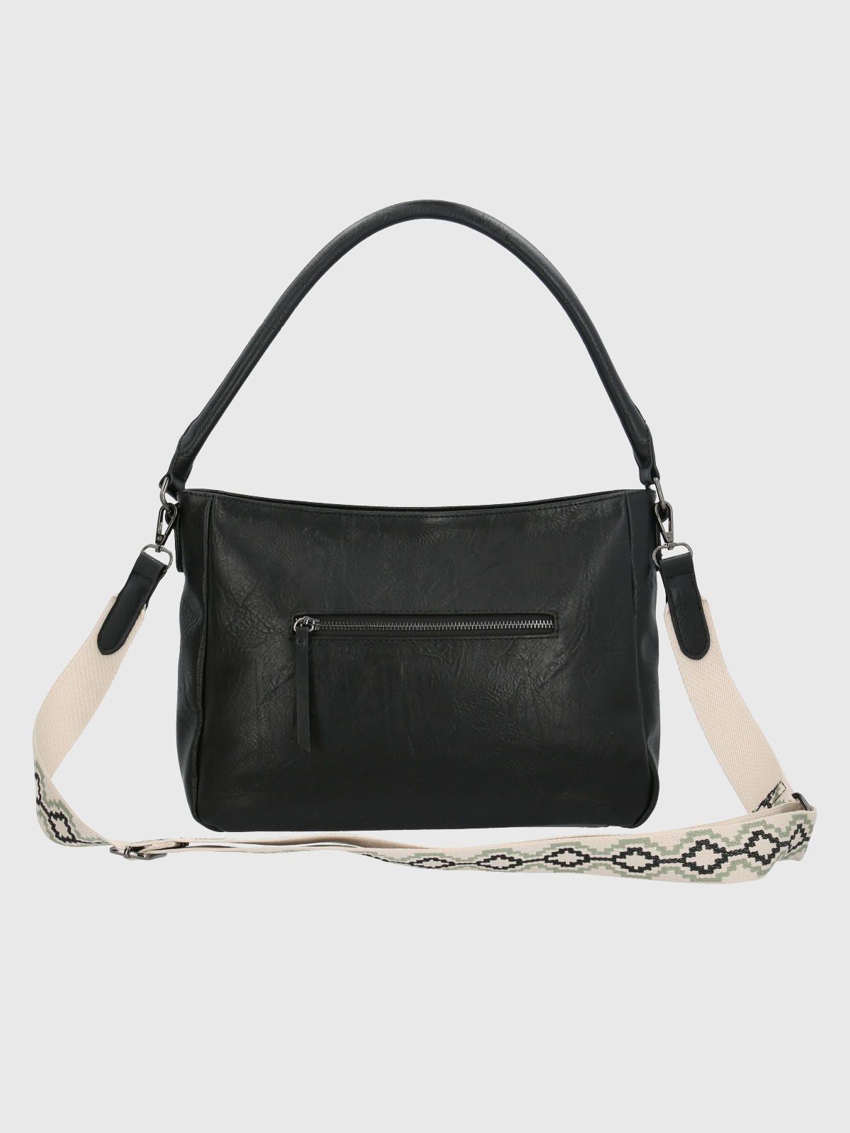 Cartera Ecocuero Negro Laddler Bag Mujer-2