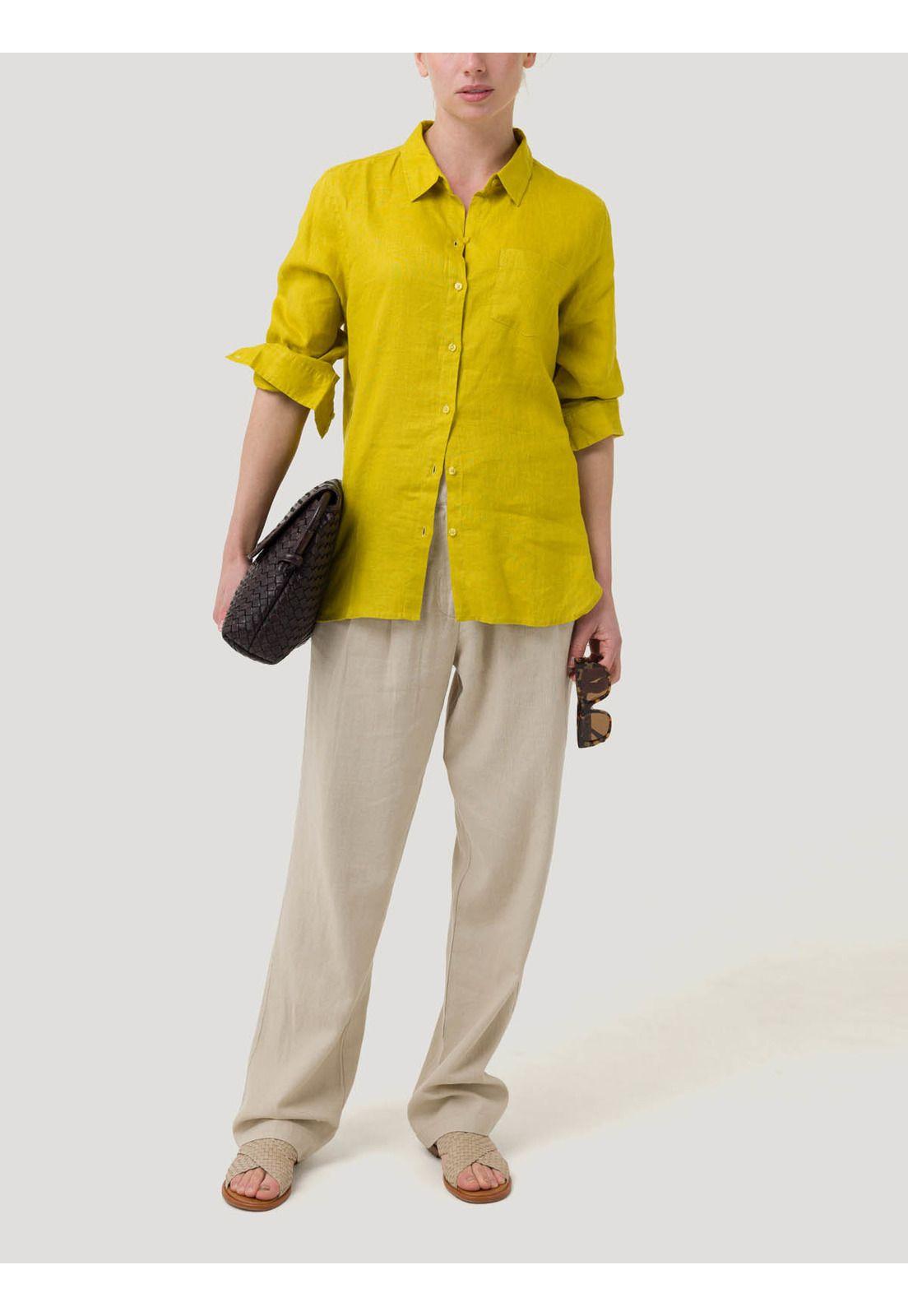 Blusa Lino Orgánico Mujer Lirio Amarillo -8
