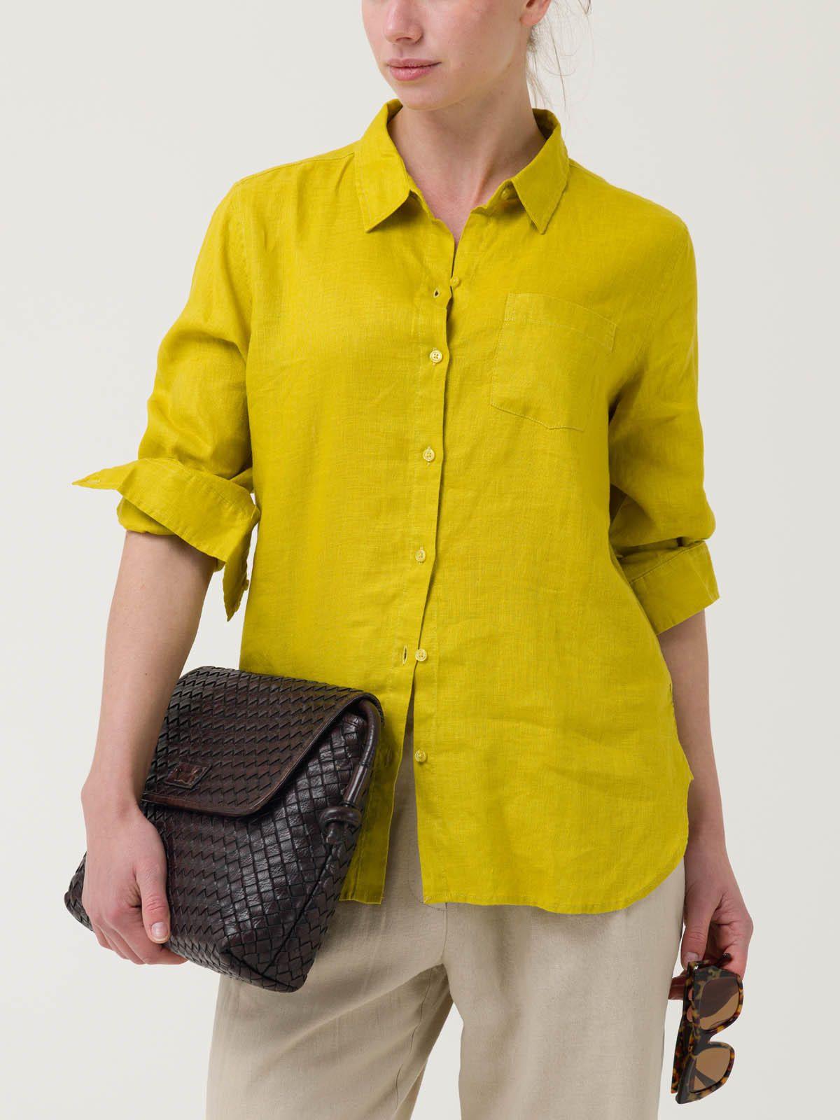 Blusa Lino Orgánico Mujer Lirio Amarillo -4