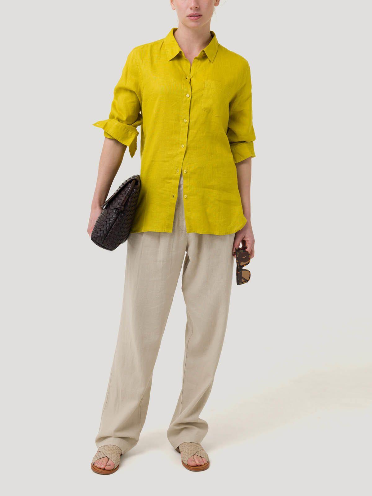 Blusa Lino Orgánico Mujer Lirio Amarillo -8