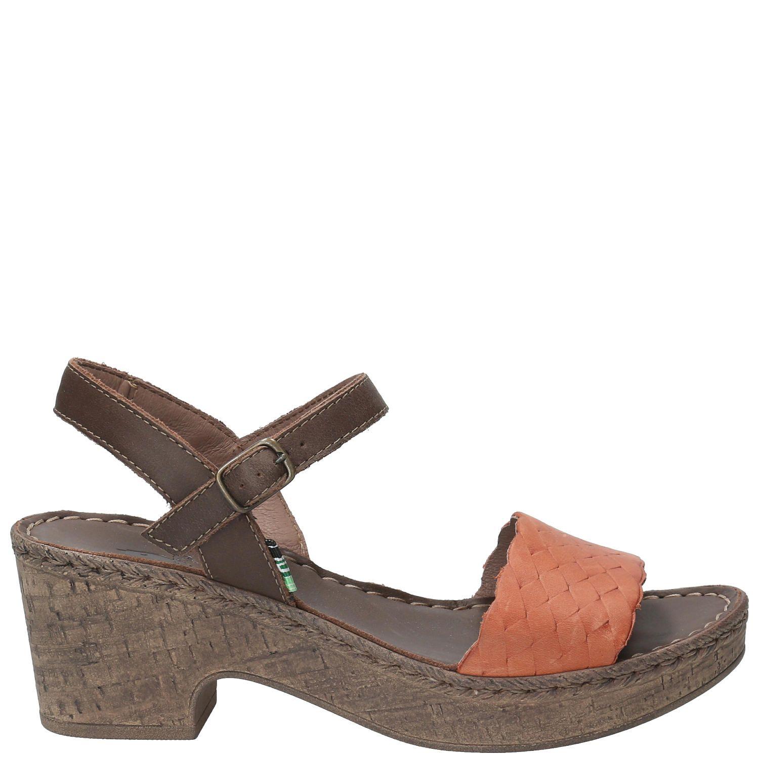 Sandalia Cuero Mujer Andre Naranja-0