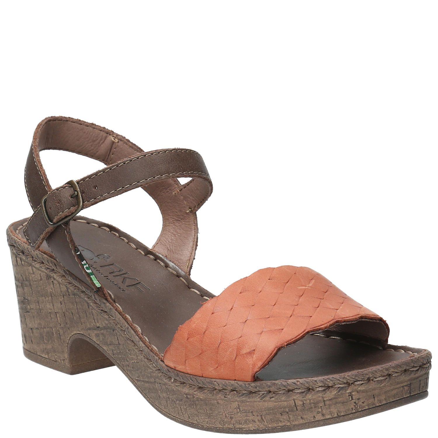 Sandalia Cuero Mujer Andre Naranja-1