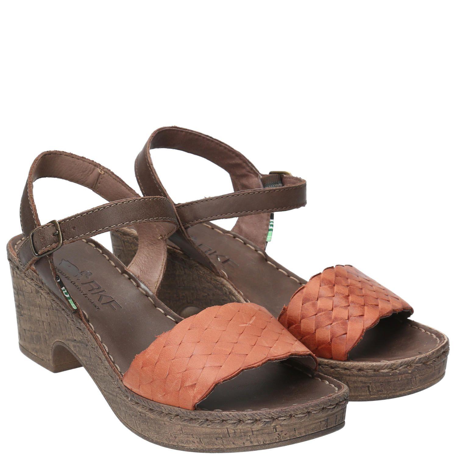 Sandalia Cuero Mujer Andre Naranja-7