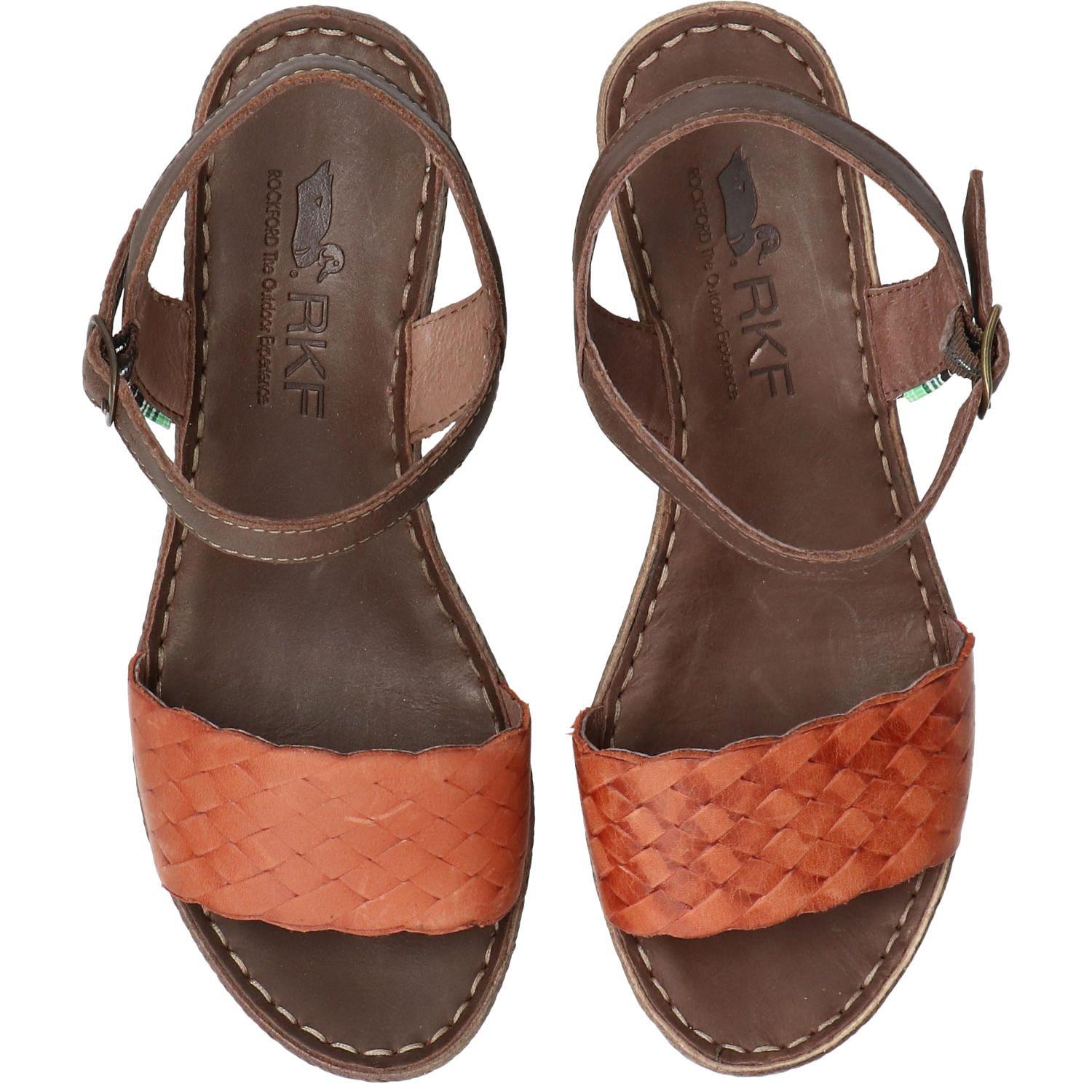 Sandalia Cuero Mujer Andre Naranja-8