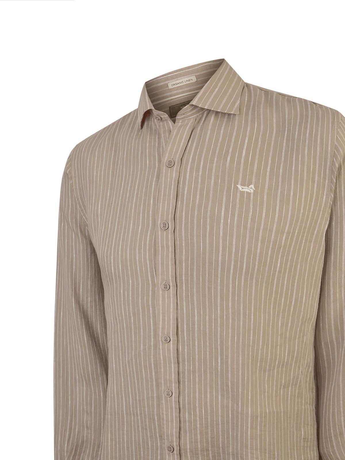 Camisa Lino Orgánico Hombre Linenmist Café-3