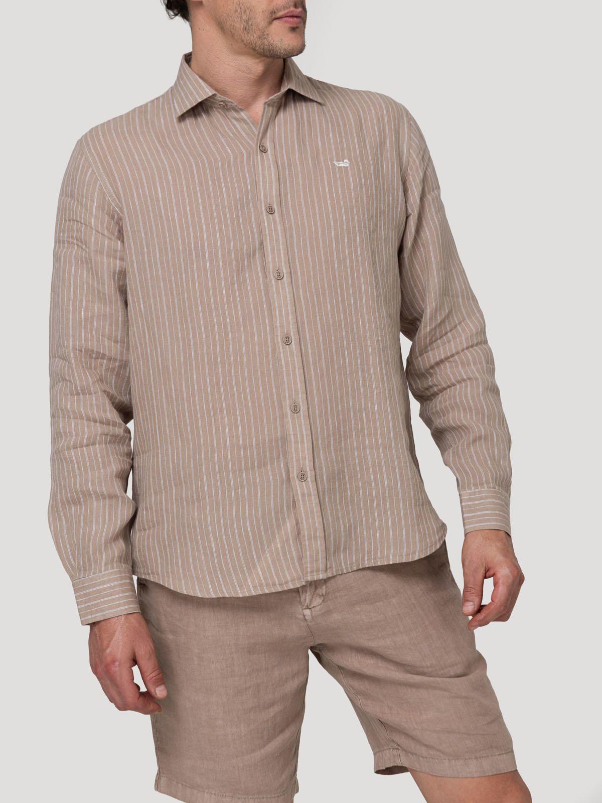 Camisa Lino Orgánico Hombre Linenmist Café-4