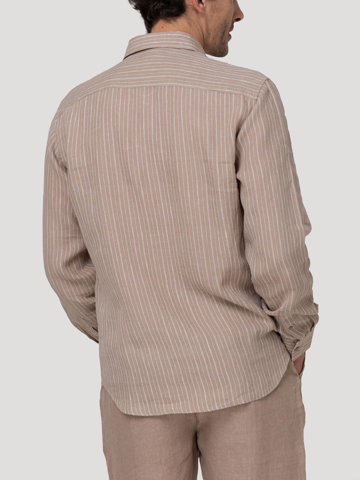 Camisa Lino Orgánico Hombre Linenmist Café-5