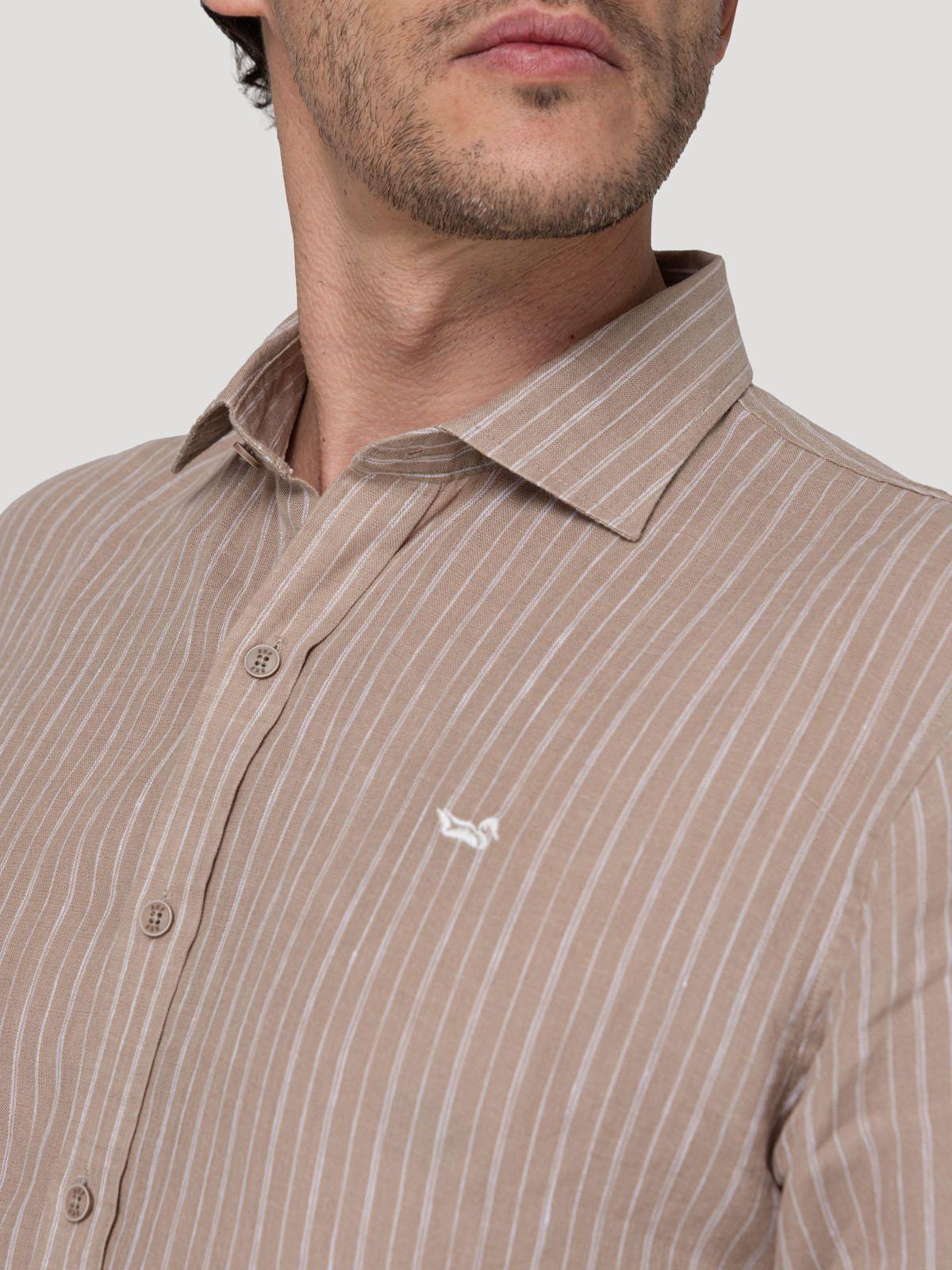 Camisa Lino Orgánico Hombre Linenmist Café-6