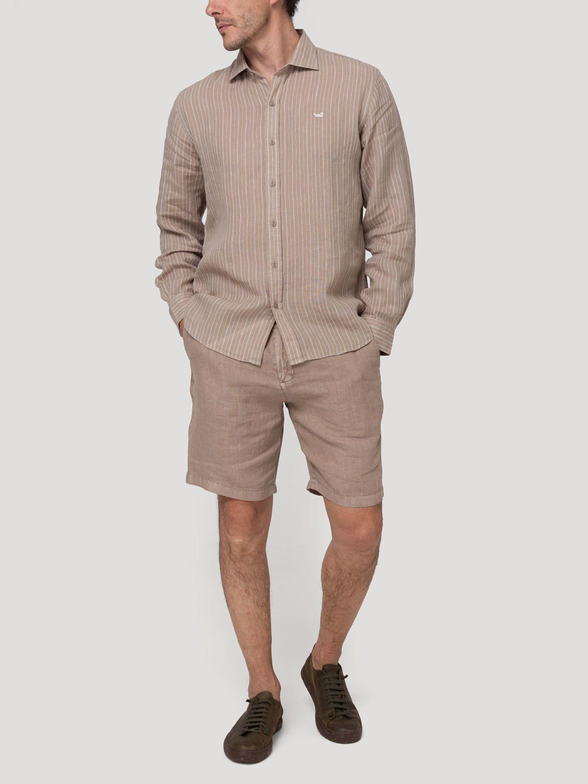 Camisa Lino Orgánico Hombre Linenmist Café-7
