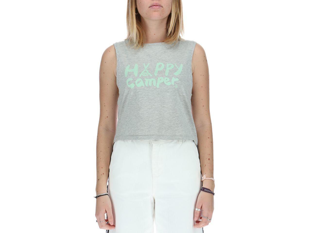 Poleras Sin Mangas Mujer Happy Camp Crop Tank Gris-0