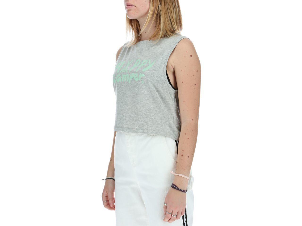 Poleras Sin Mangas Mujer Happy Camp Crop Tank Gris-1