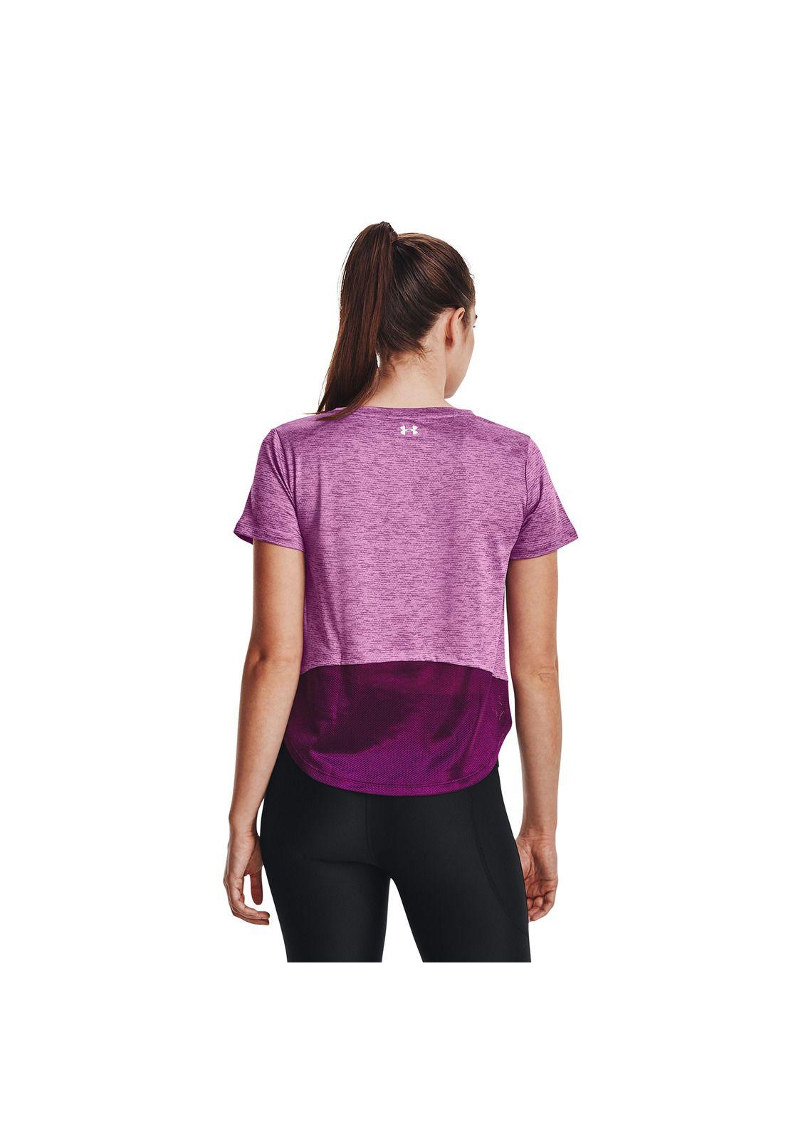 Polera M/C Mujer UA Tech Vent Ss Morado-3