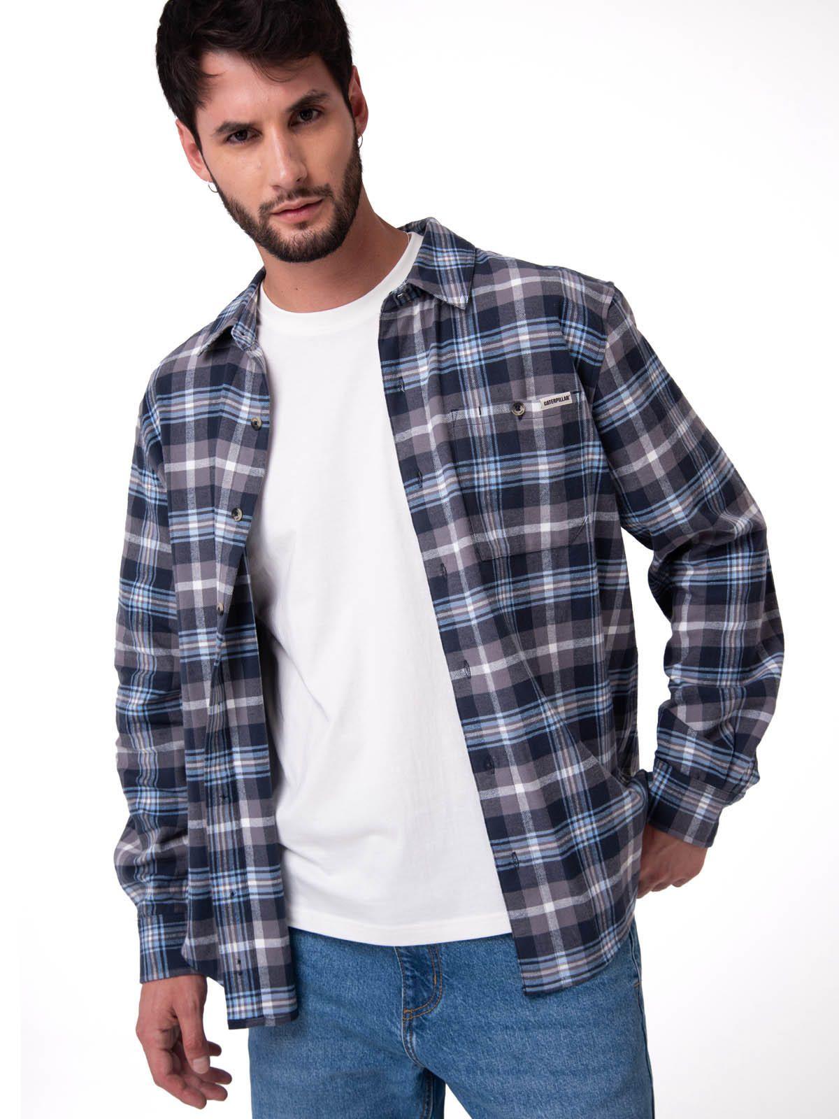 Camisa Manga Larga Hombre Classic Flannel Azul-0