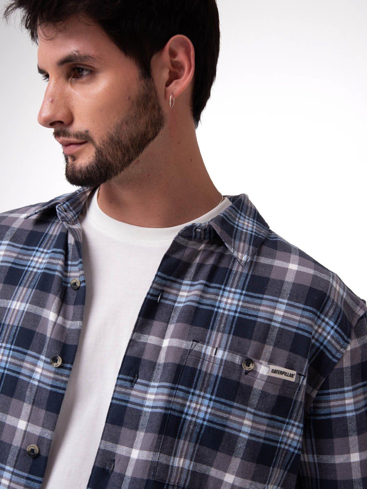 Camisa Manga Larga Hombre Classic Flannel Azul-3