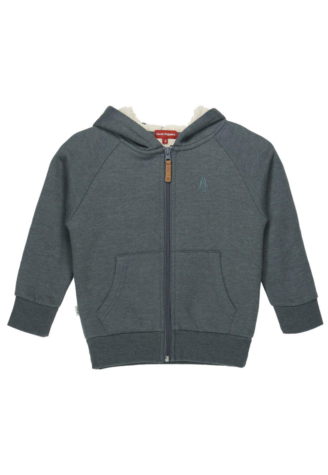 Polerón Niño Sherpa Gris Oscuro-0