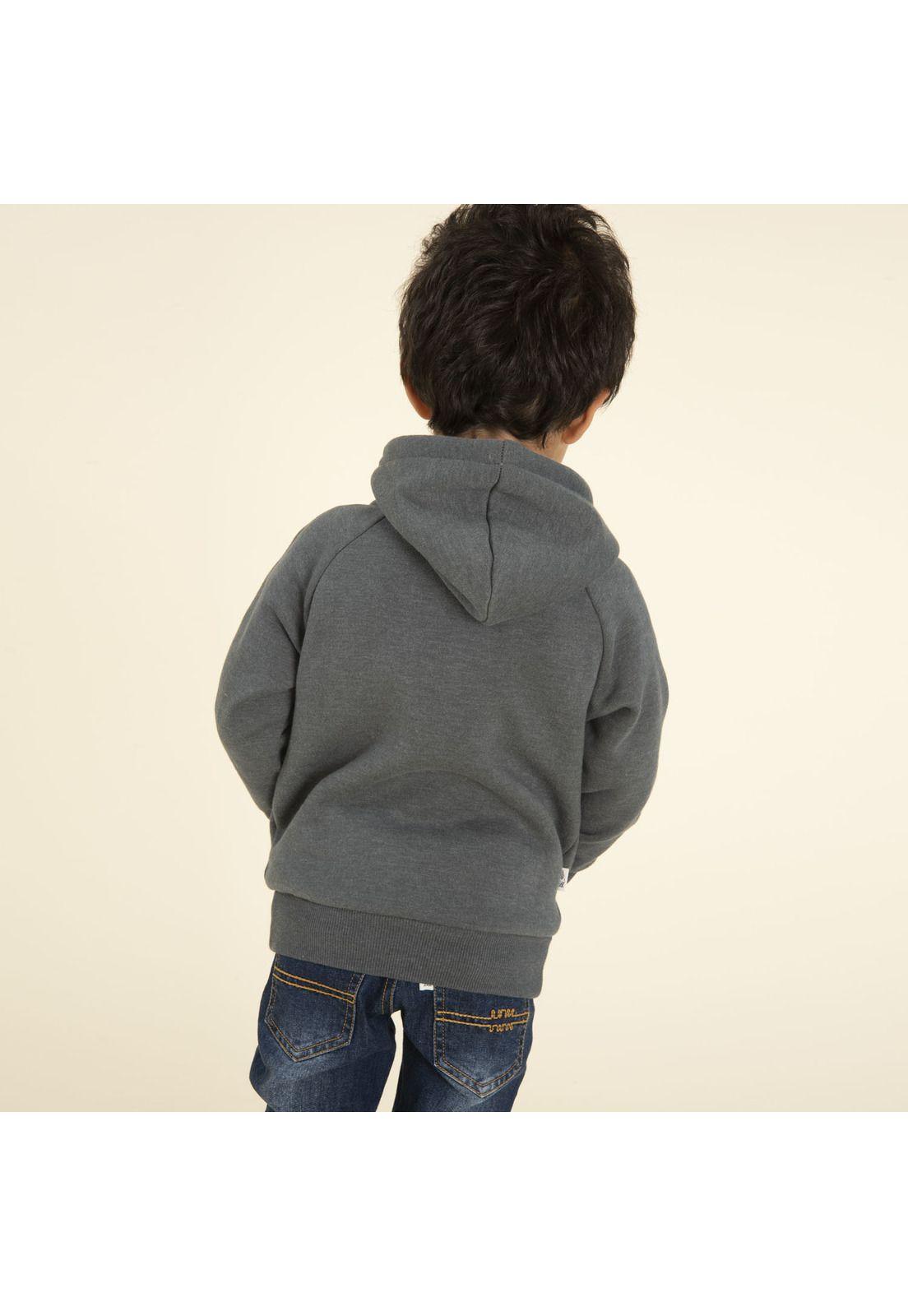 Polerón Niño Sherpa Gris Oscuro-1