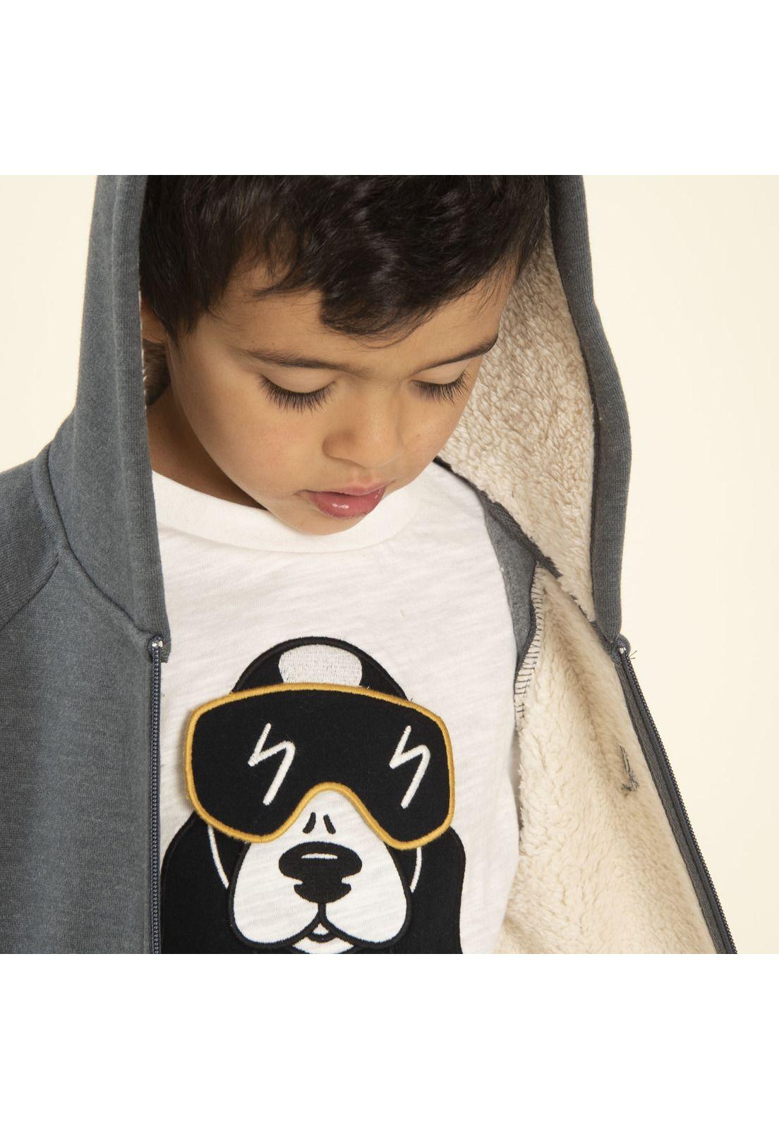 Polerón Niño Sherpa Gris Oscuro-2