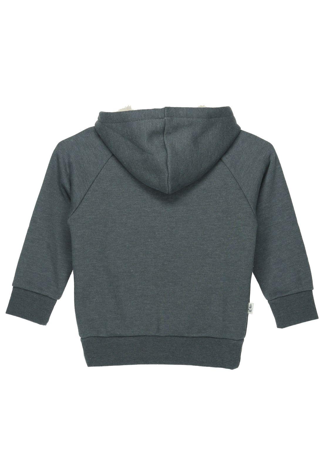 Polerón Niño Sherpa Gris Oscuro-4