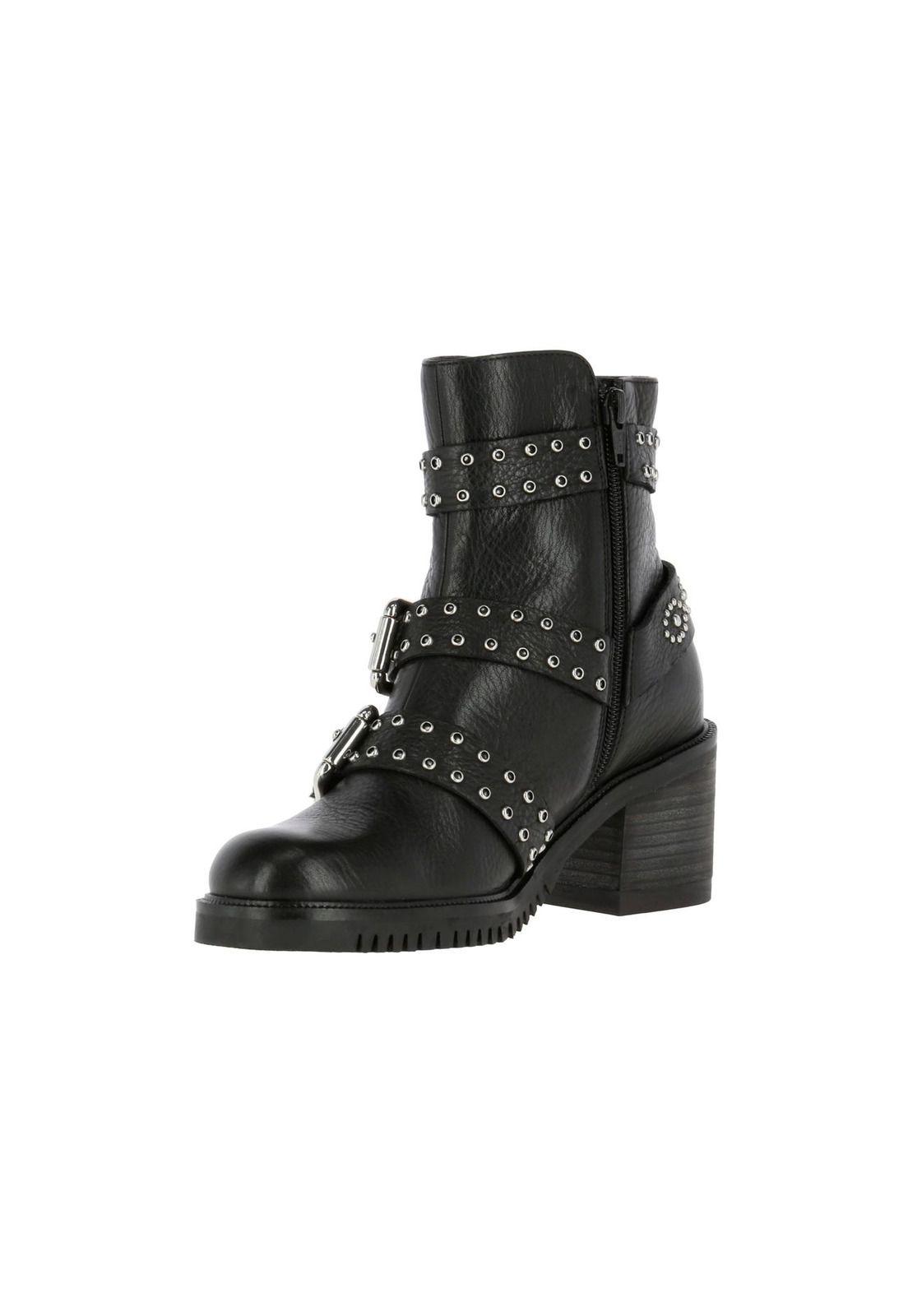 Botin Cuero Mujer Daria Negro-1