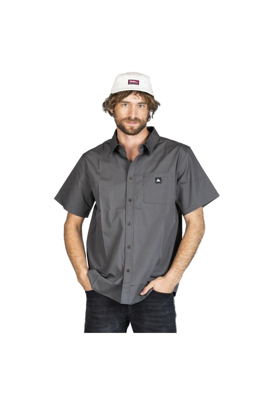Camisa M/C Hombre Puelo Gris-0