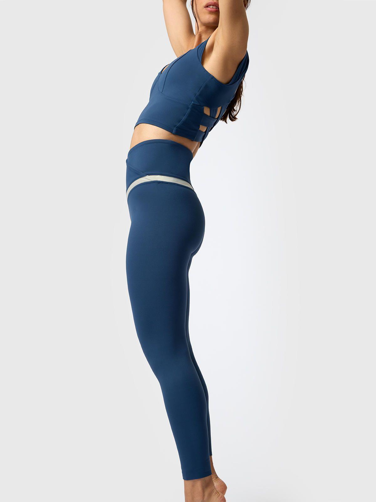 Calza Ankle Bianca Aloe Azul Mujer-3