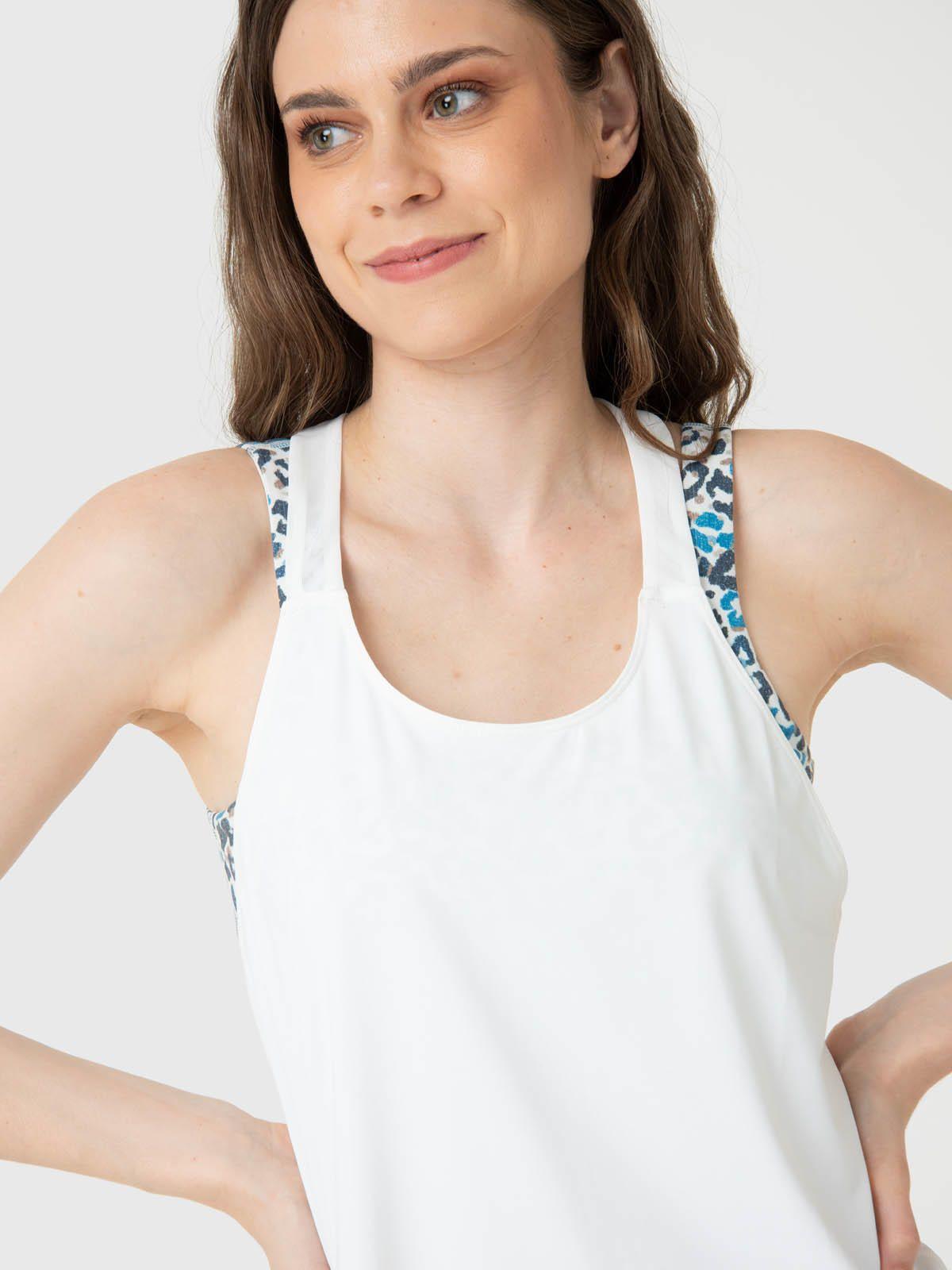 Polera Mujer Training Tank Aloe Blanca -1