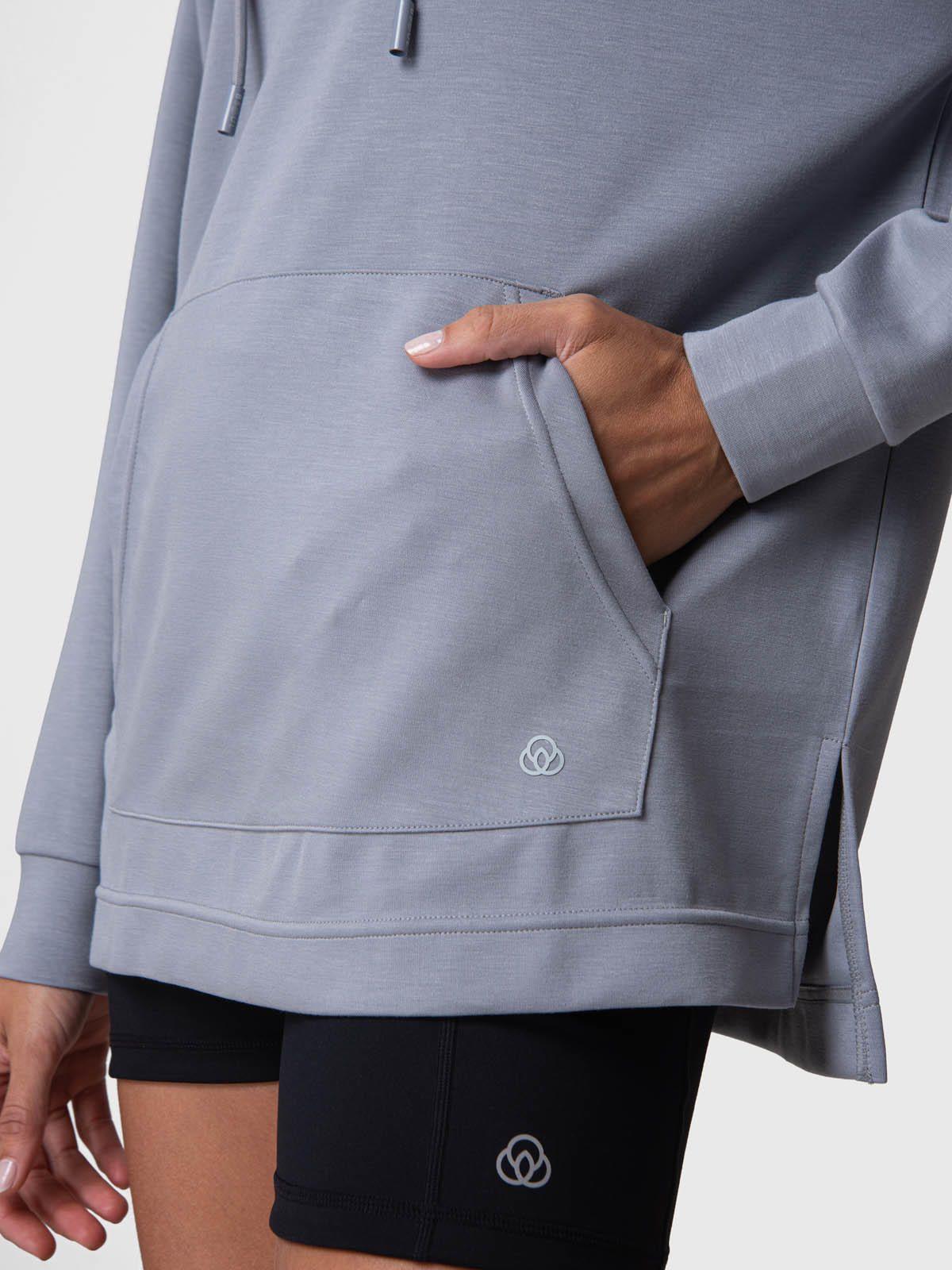 Poleron Mujer Hoodie Mara Rec Gris Claro-4