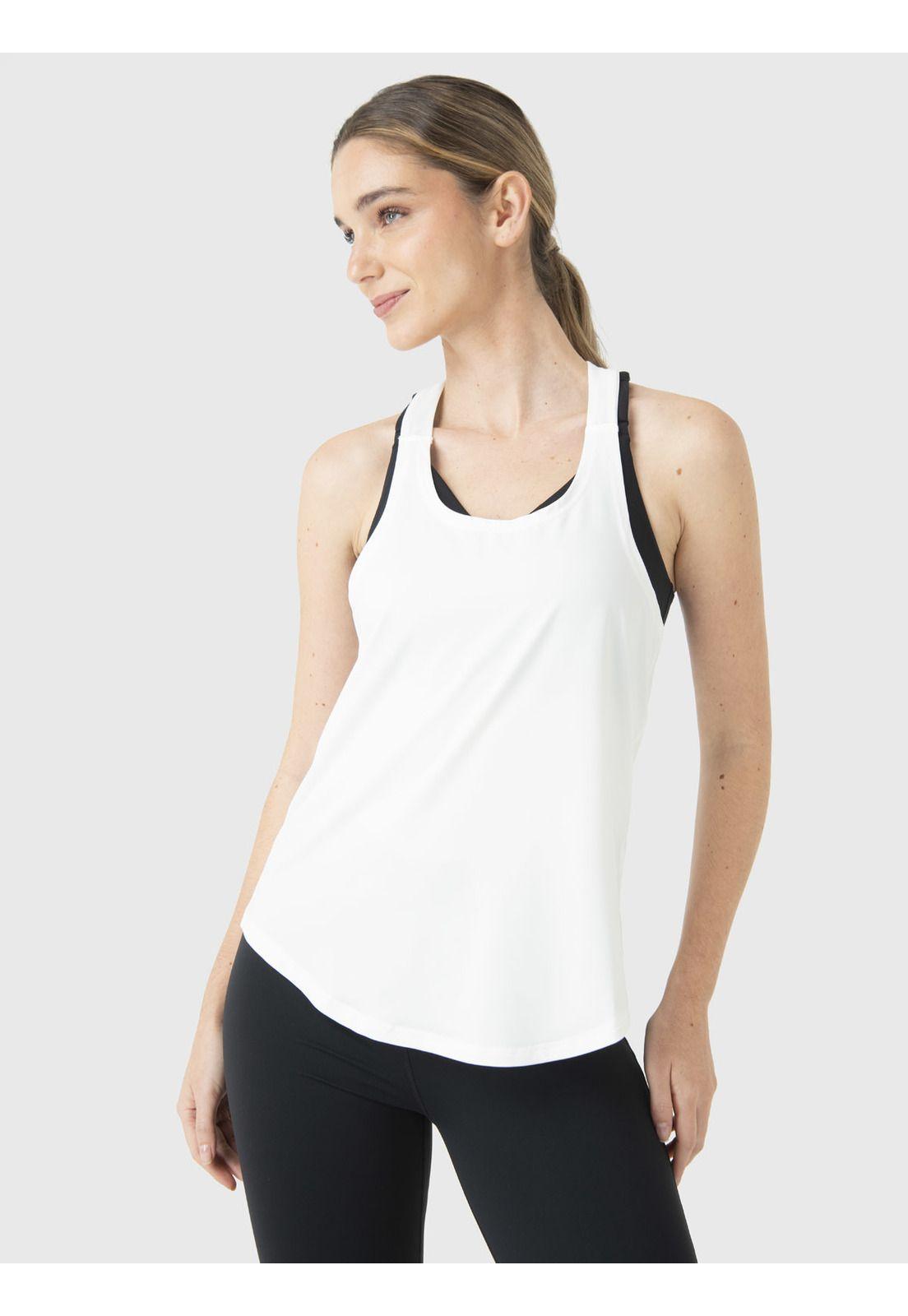 Polera Sin Mangas Training Tank Blanco Mujer-0