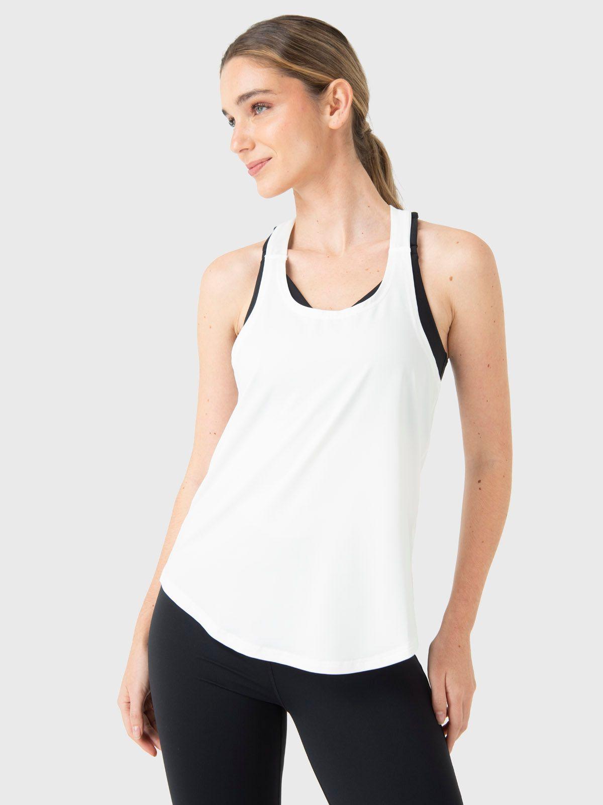Polera Sin Mangas Training Tank Blanco Mujer-0