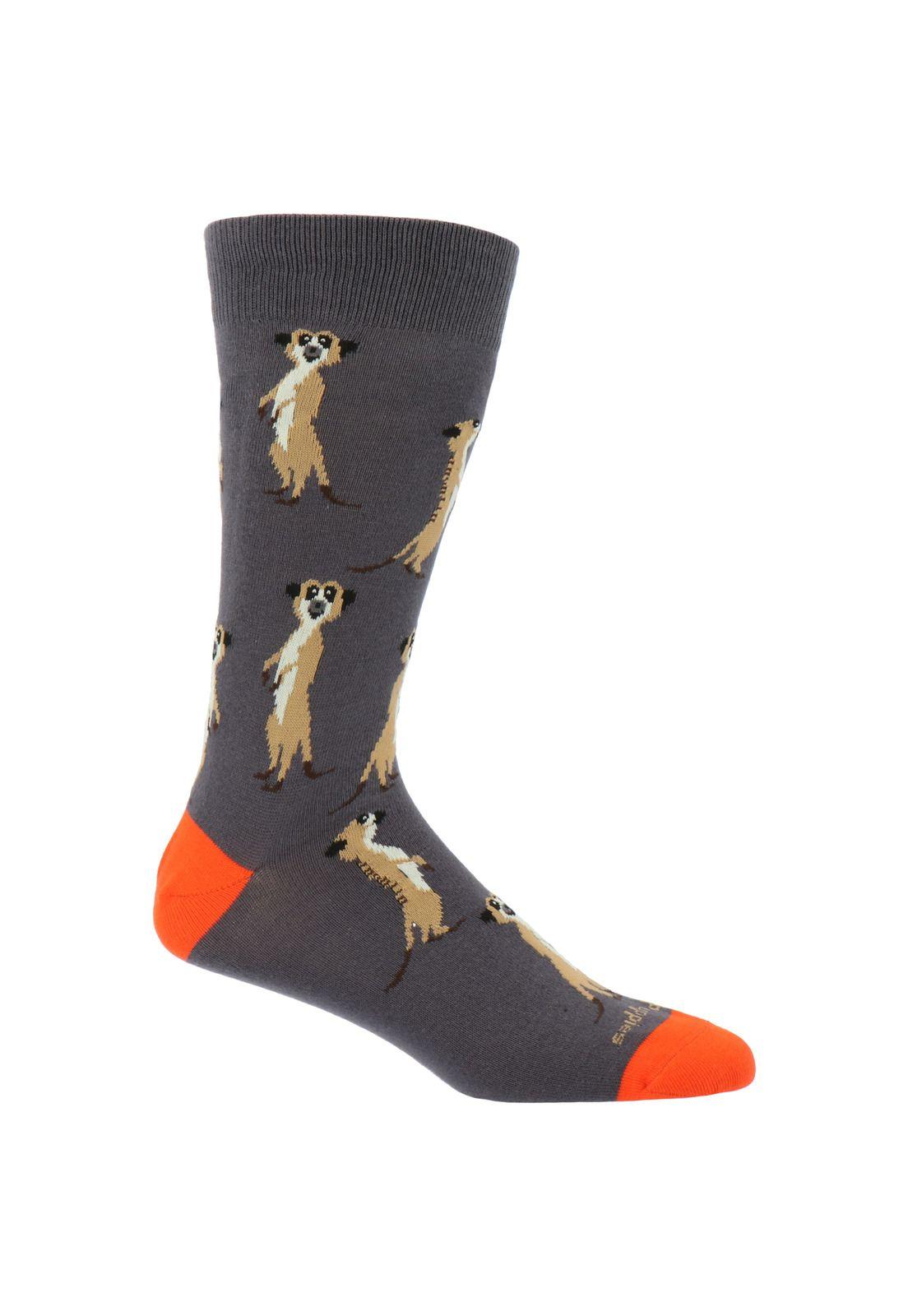 Calcetín Algodón Meerkat Gris Hombre-0