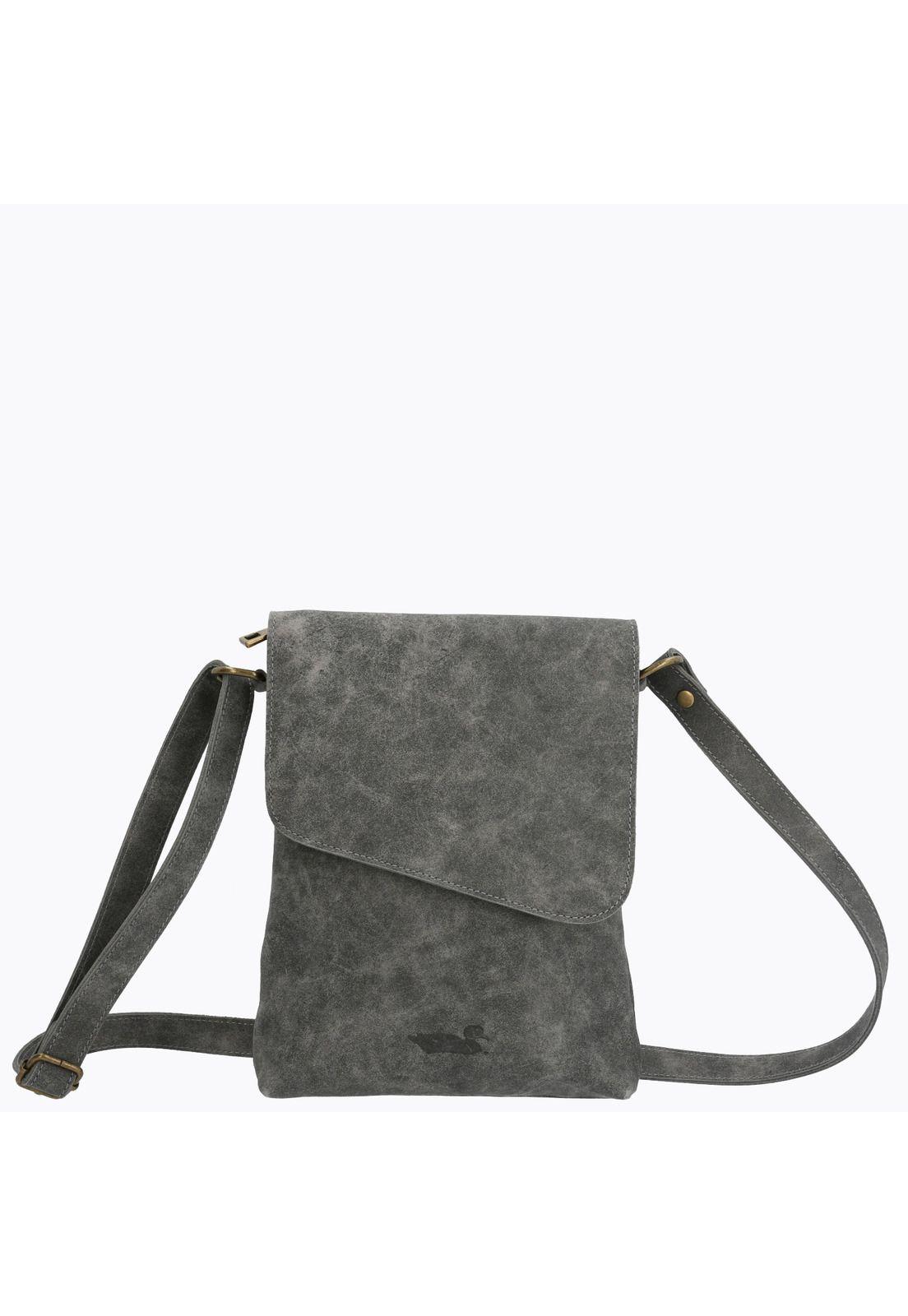 Cartera Cuero Mujer Arya Cross Gris-0