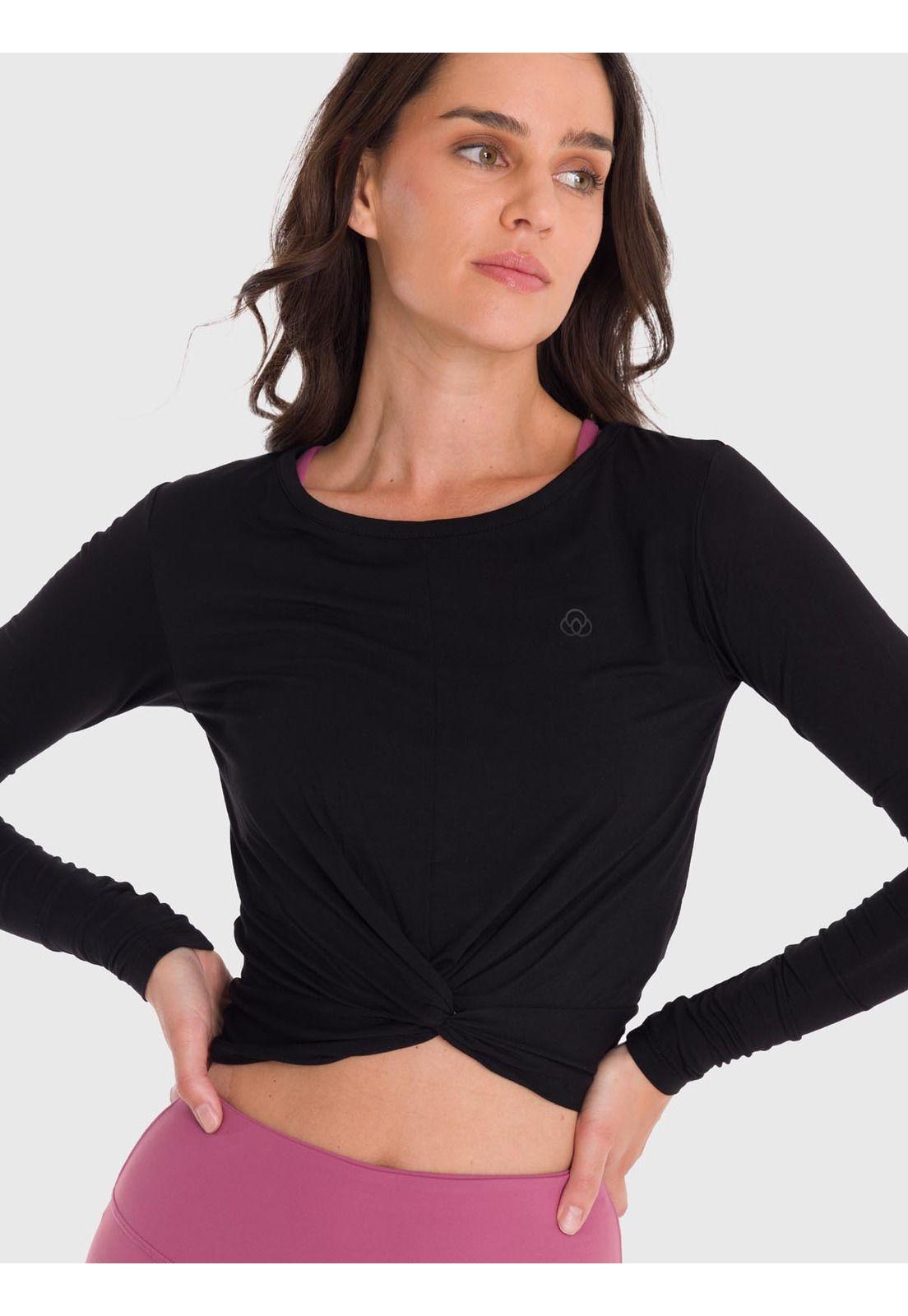 Polera Mujer Modal Long Sleeve Negra-0