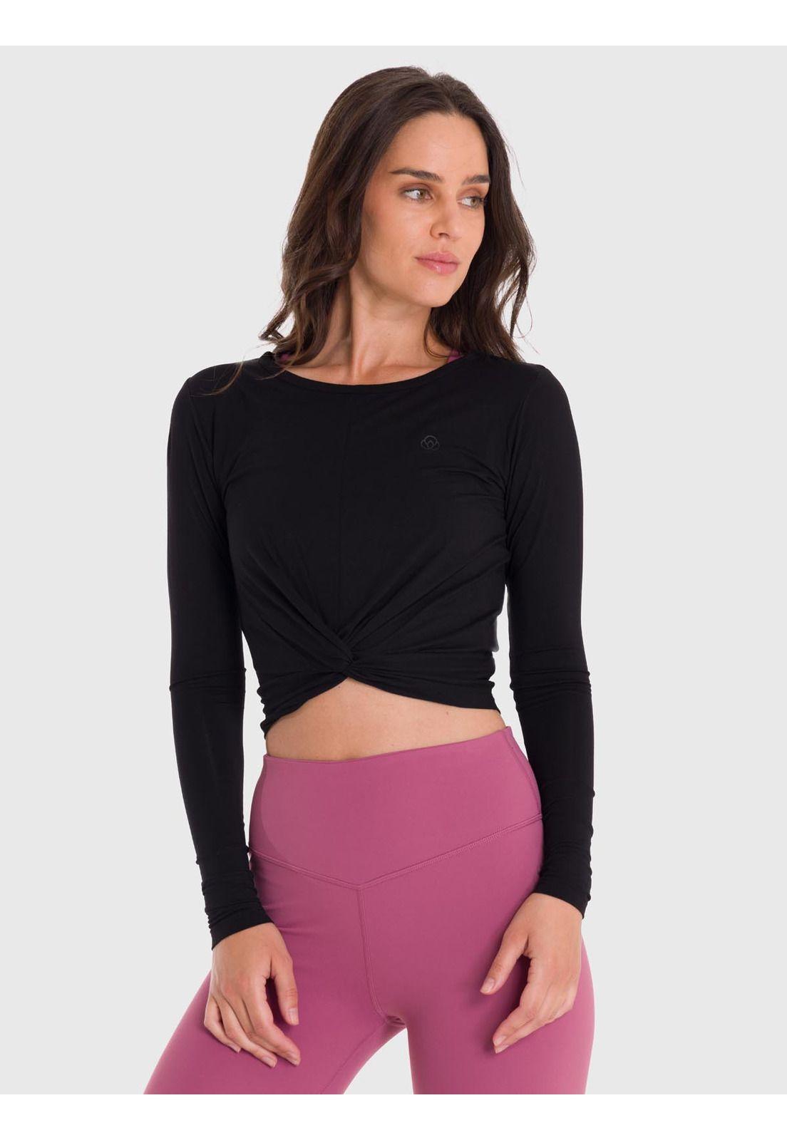 Polera Mujer Modal Long Sleeve Negra-4